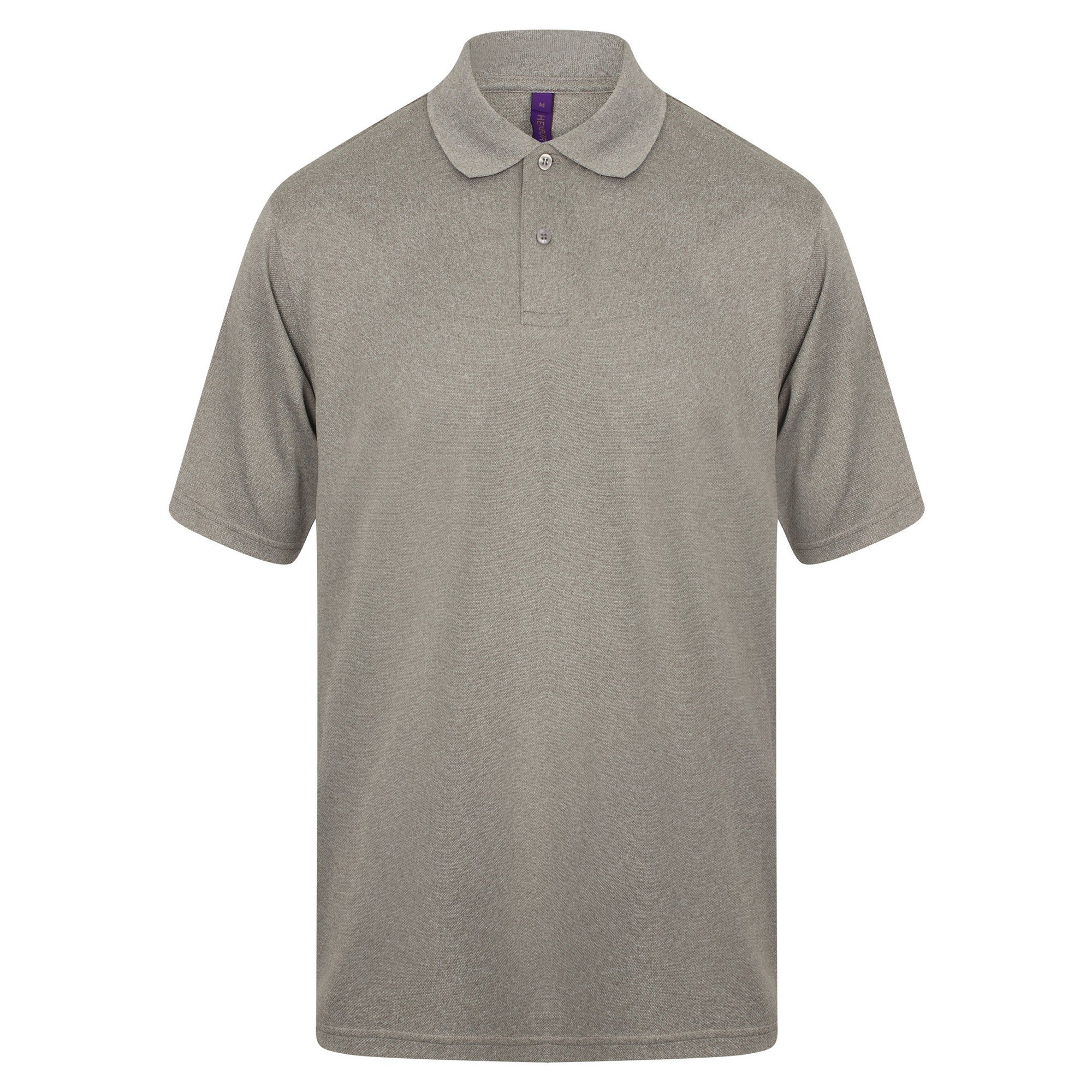 Henbury Coolplus Micro Pique Polo Shirt - Short-Sleeved, Moisture Wicking, Grey, XXXL