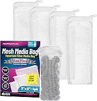 Vista 21 de Aquatic Experts Bolsa fina para acuario, bolsas de filtro duraderas para pecera, bolsa de medios de filtro con cordón seguro, bolsas multimedia