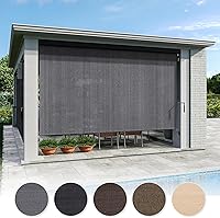 Vista 5 de VICLLAX - Persiana enrollable de alta calidad para exteriores, persianas sin cordón para patio con cenefa de aluminio y protección solar del 95%