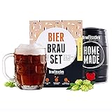 Braufässchen Barril de Cerveza para Hacer uno Mismo, Cerveza Oscura en Barril de 5 litros, Hombres, Caja de Regalo