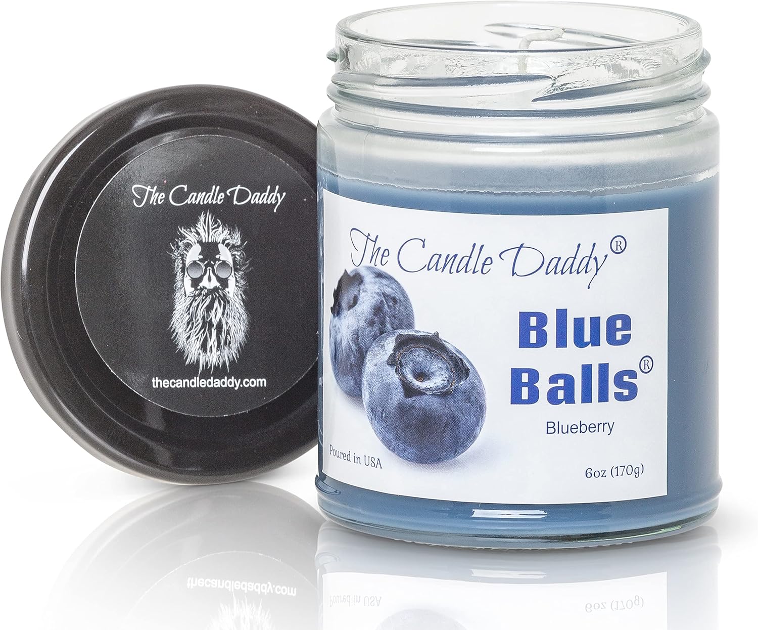 Two Blue Balls - Blueberry Scented - 6 Ounce Jar Candle - 40 Hour Burn : Home & Kitchen
