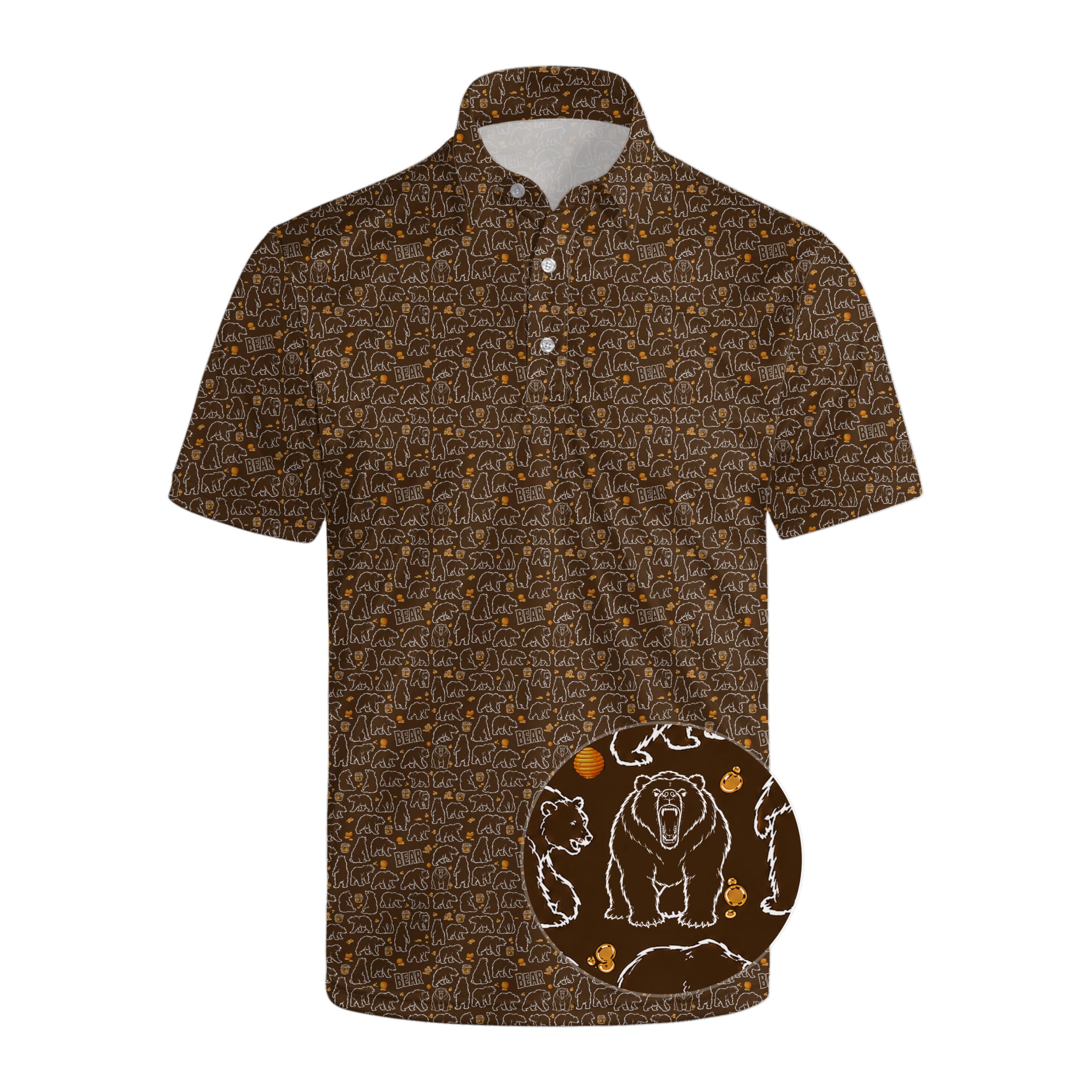 Men's Funny Golf Shirt Short Sleeve, Casual Polo Shirts for Men