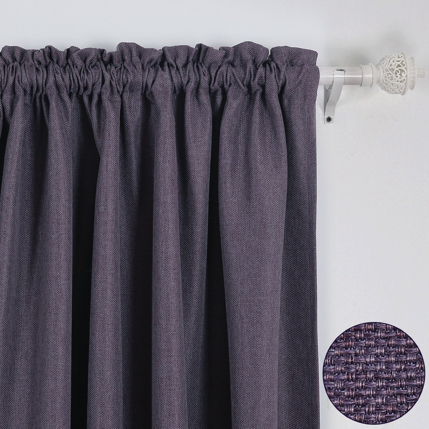Deconovo sintética lino BLACKOUT térmica aislante ventana cortinas y drapes-42inch