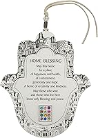 Vista 9 de Amuletos de mano Hamsa de buena suerte con bendición del hogar en inglés de 6.7" de Masoret - Decoración de pared de amuleto de protección contra