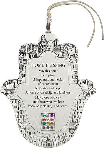 Miniatura 11 de Amuletos de mano Hamsa con bendición del hogar en inglés, decoración de pared de 19 cm - Amuleto de protección contra el mal de ojo, de la buena Set