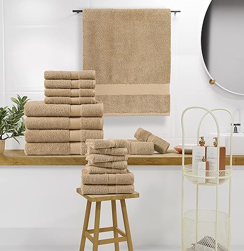 Miniatura 2 de Toallas de baño, juego de toallas de baño de 18 piezas, mejor que la toalla de pelo de microfibra, toallas de gimnasio, toallas de spa, toallas de