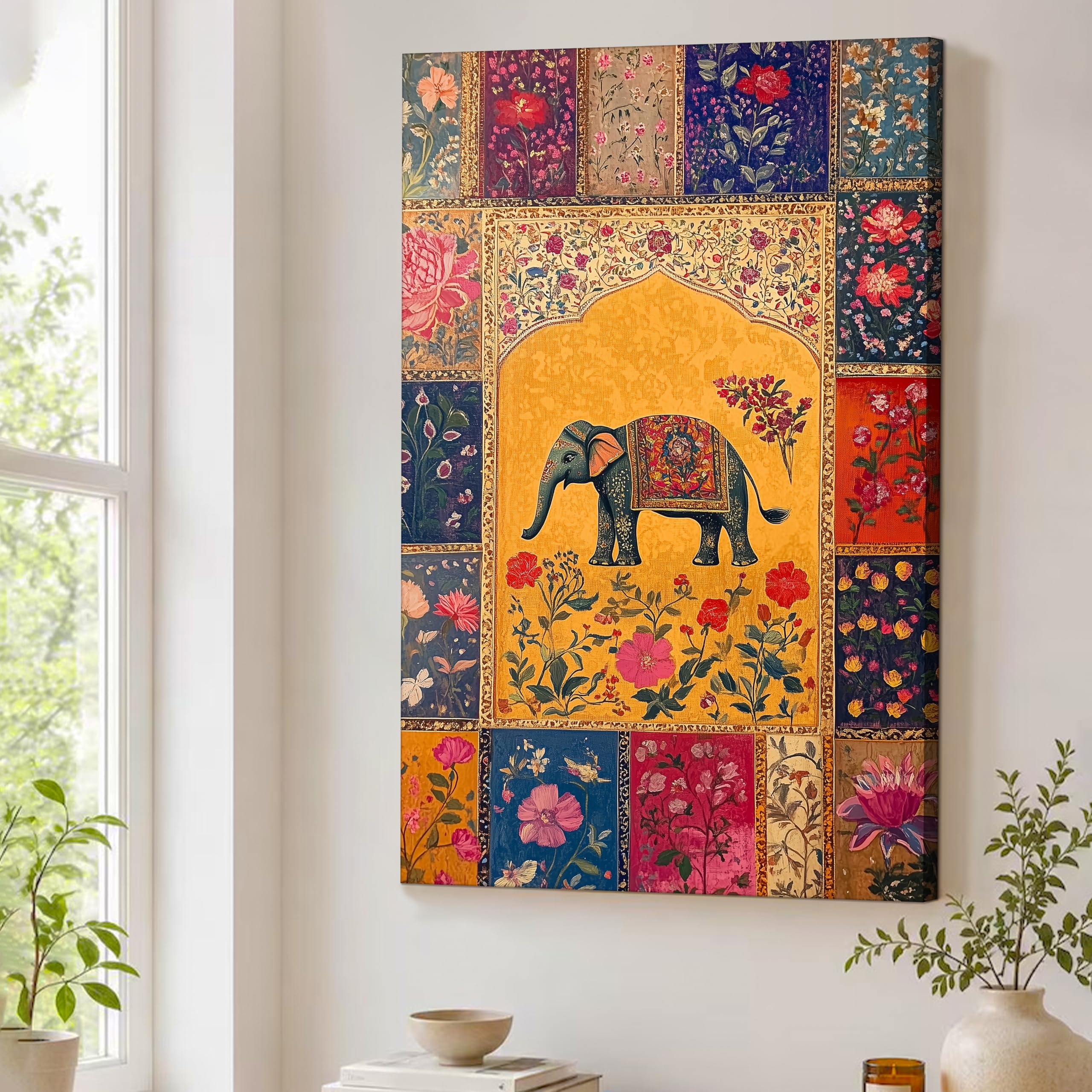 Elephant Wall Art Painting - Vastu & Indian Decor -23