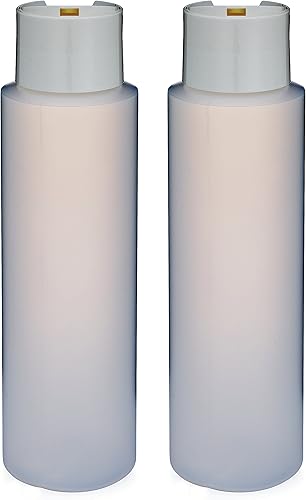 Paquete de 2 botellas recargables de polietileno de alta densidad de 16 onzas con dispensador "Stand On The Cap", ideal para lociones, champús,