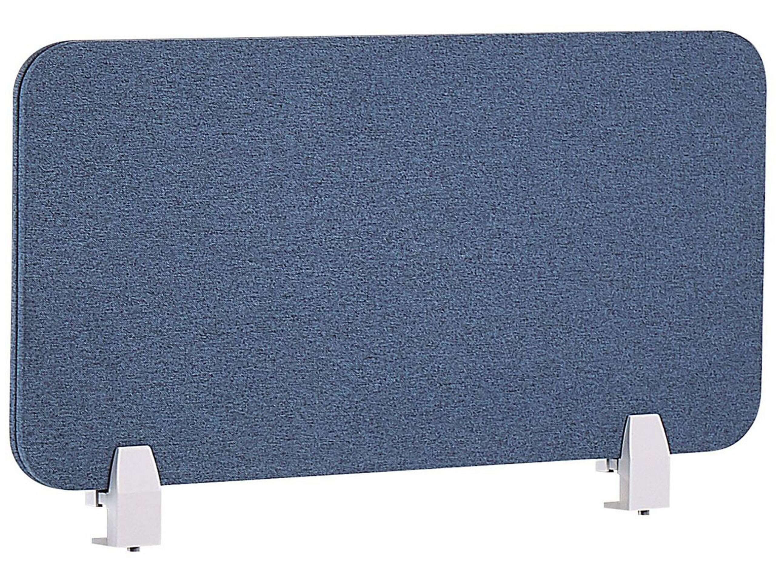 Beliani Séparateur Cloison Acoustique de Bureau et Table Bleu 80 x 40 cm Réduit Le Bruit et Les Distractions Visuelles Idéal pour Le Open Space