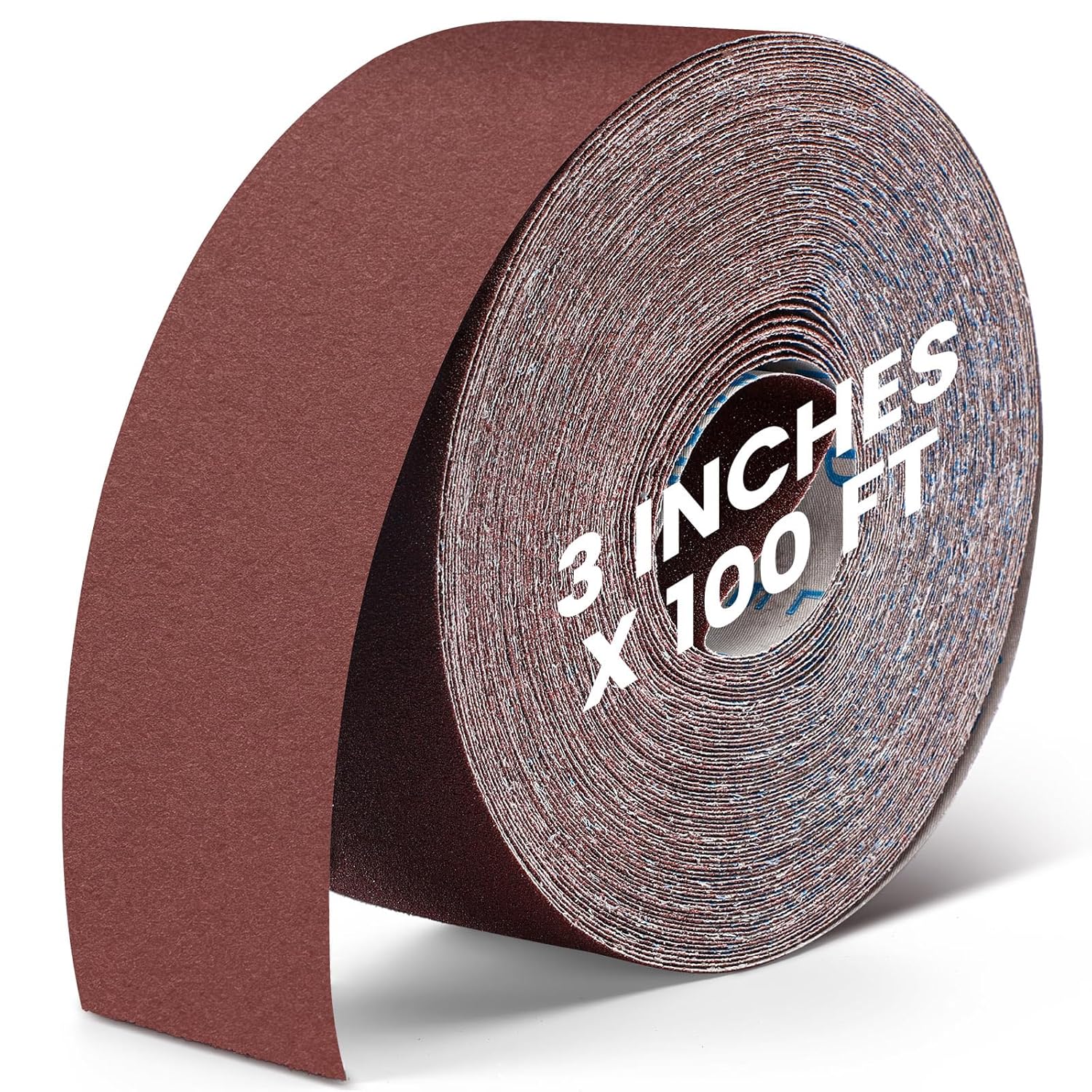 400 Grit Sandpaper Roll 3''x100 ft Long Continuous Emery Cloth Drum Sander Sand Paper Roll for Wood Furniture Finishing Metal Sanding Automotive Polishing, Wet and Dry Sanding, Aluminum Oxide