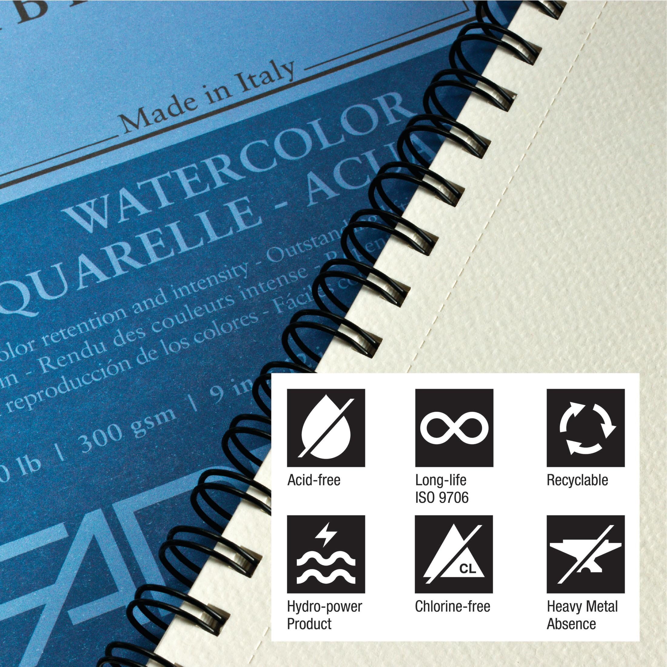 Fabriano Bloc aquarelle papier blanc brillant 18 x 24 cm