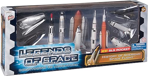 Miniatura 2 de Juego de cohete de exploración espacial: 10 piezas de juego de colección de réplica de cohete, pasado, presente y futuro