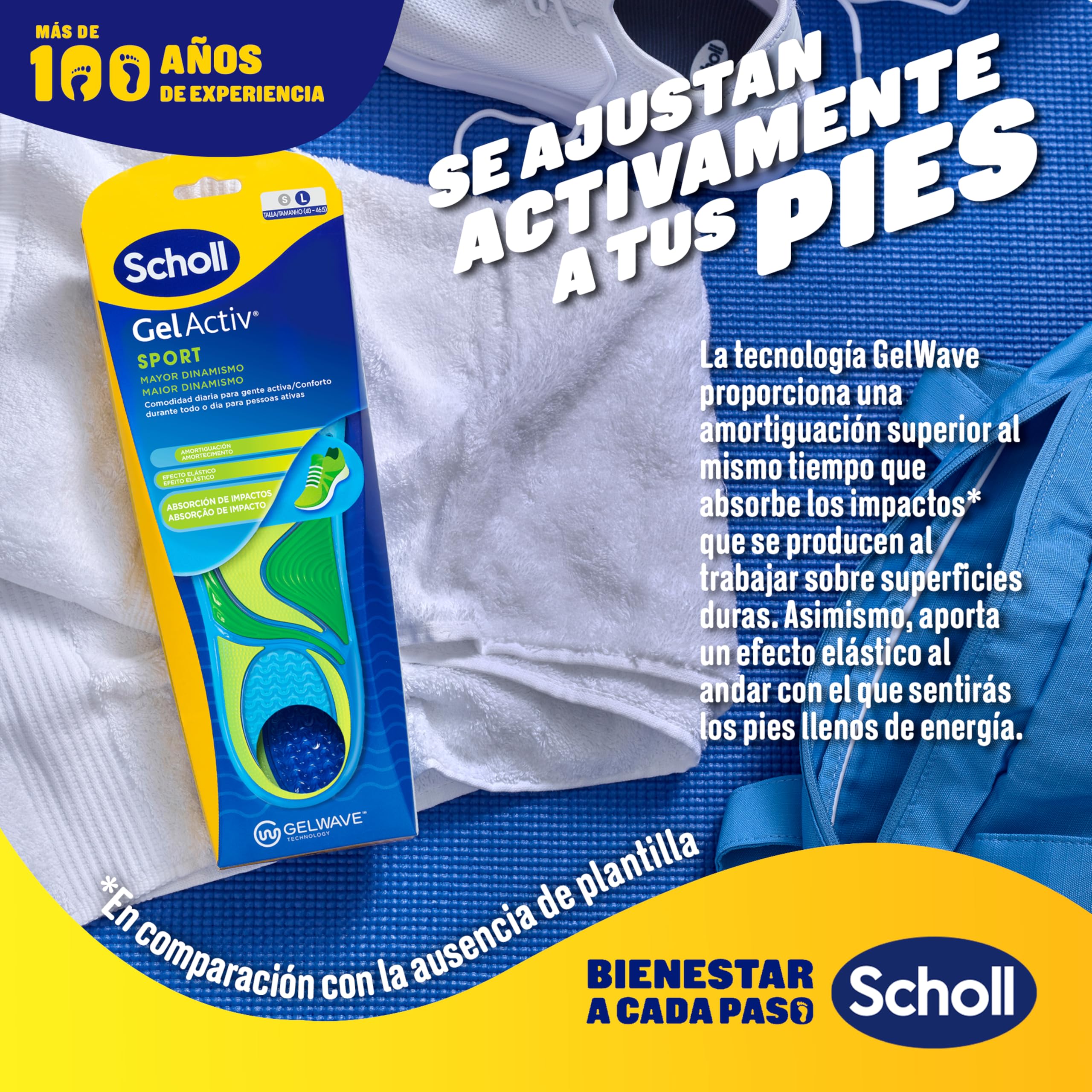 Dr. Scholl's Plantillas GelActiv Sport Hombre Talla 40-46,5 Calzado Deportivo