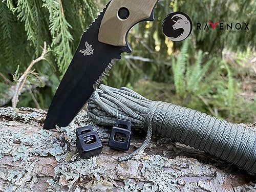 Miniatura 3 de Ravenox - Candado de cuerda cuadrada para cordones de zapatos con una sola mano, cierre de plástico para cuerda, cordel, bolsos, equipaje, ropa y