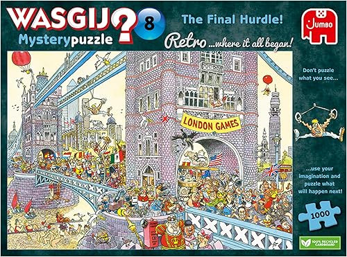 Miniatura 1 de Wasgij Retro Mystery 8 The Final Hurdle  Rompecabezas para adultos de 1000 piezas  The What Happens Next Jigsaw Puzzle  Puzzle de 26.8 x 19.3 in