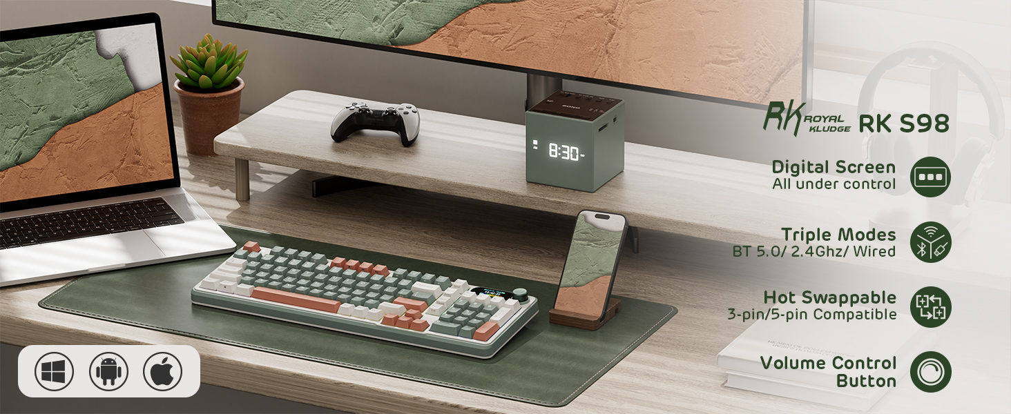 Amazon.com: RK ROYAL KLUDGE S98 Wireless Mechanical Keyboard w