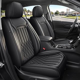 TTX LIGHTING Seat Covers for Chevrolet Chevy Equinox Premier/LT/LS/RS/LTZ/LT Fleet 2018 2019 2020 2021 2022 2023 2024 (Not for EV) Leather Protector Anti-Slip 15 Mins Fast Install (Black 5 Seats)