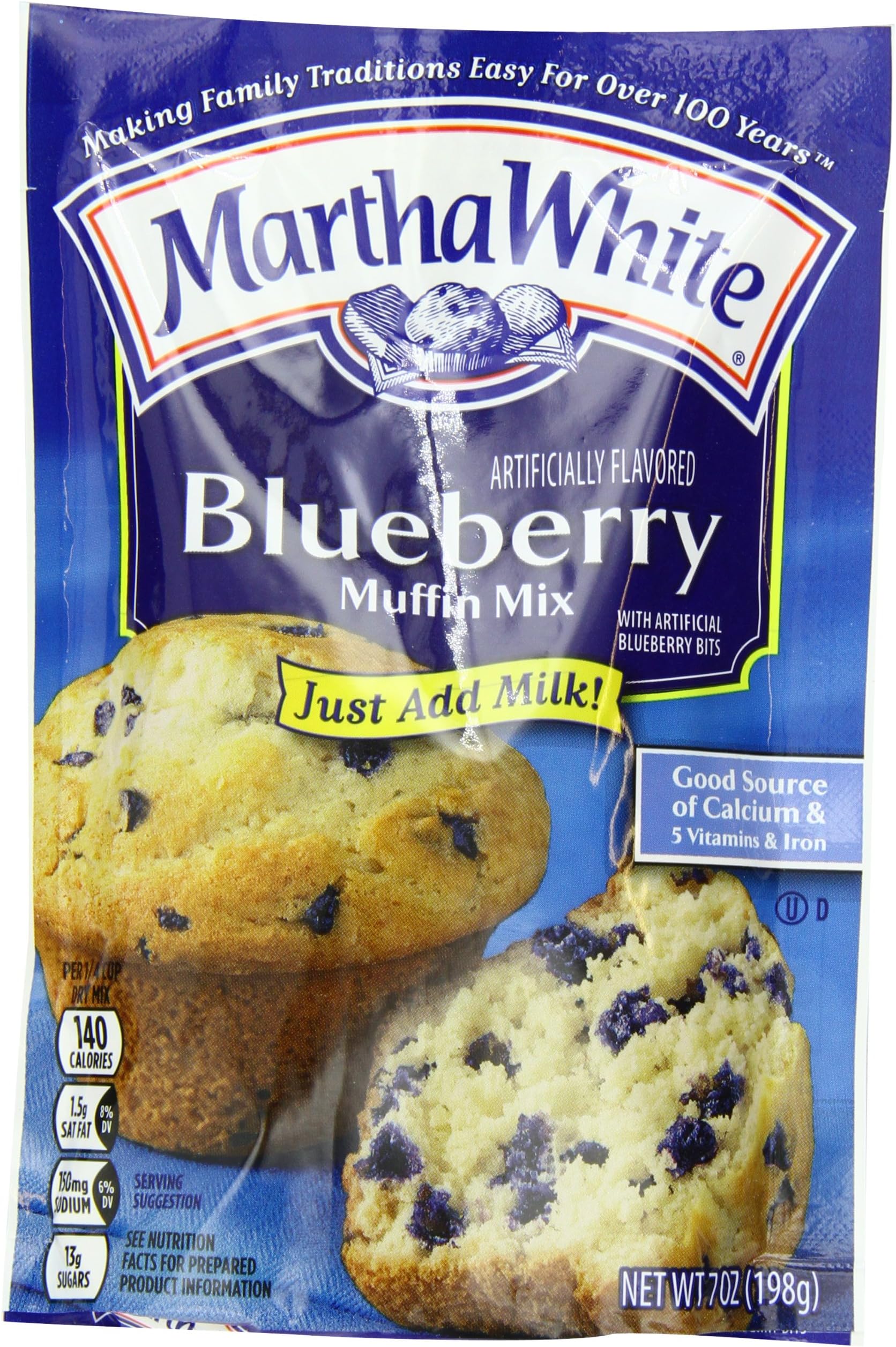 Amazon.com : Martha White Blueberry Flavored Muffin Mix, 7 Ounce (Pack ...