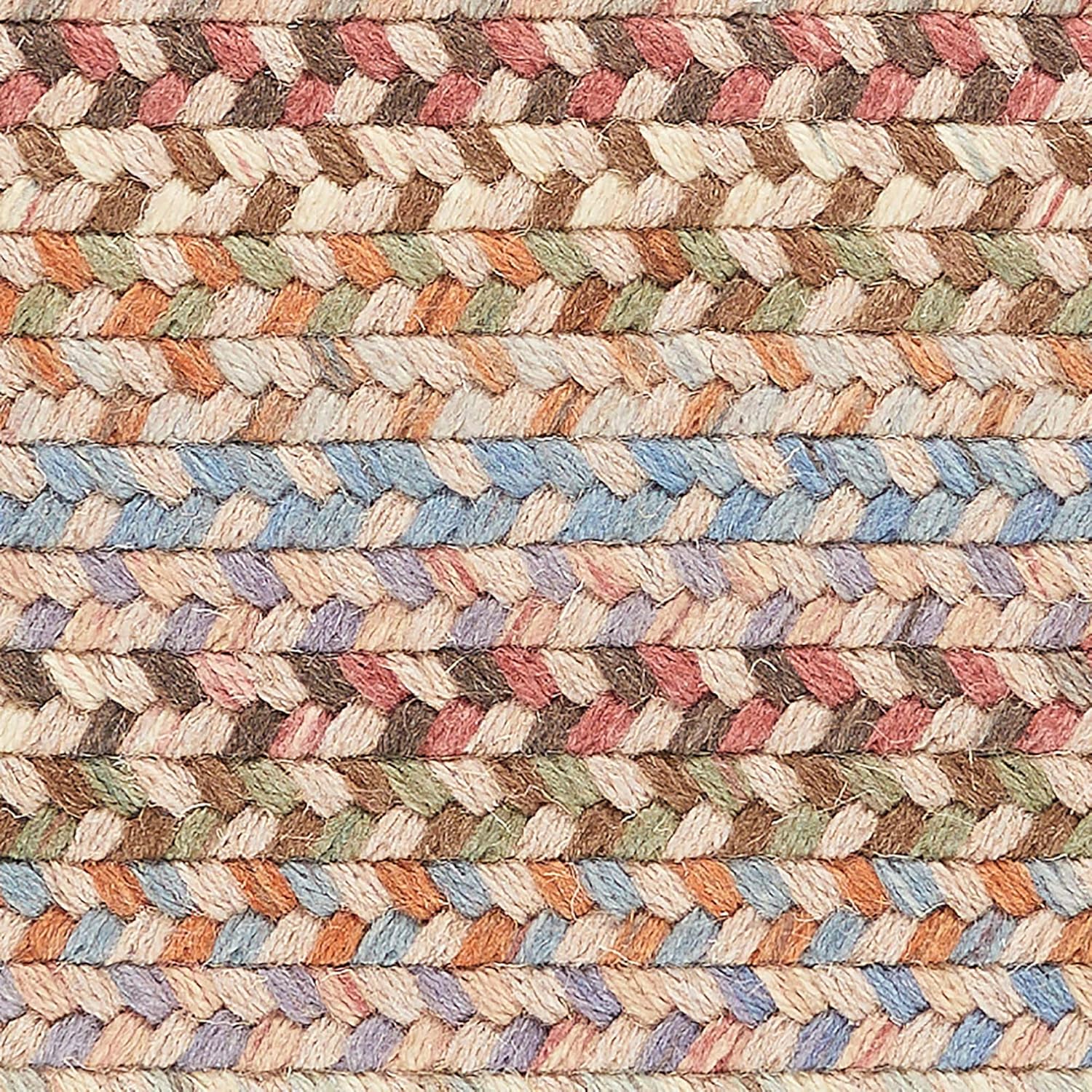 Super Area Rugs Cherry Hill Braided Rug Soft Toned Wool Casual Braided Carpet, Butterfield Multi, 2' x 3' Oval