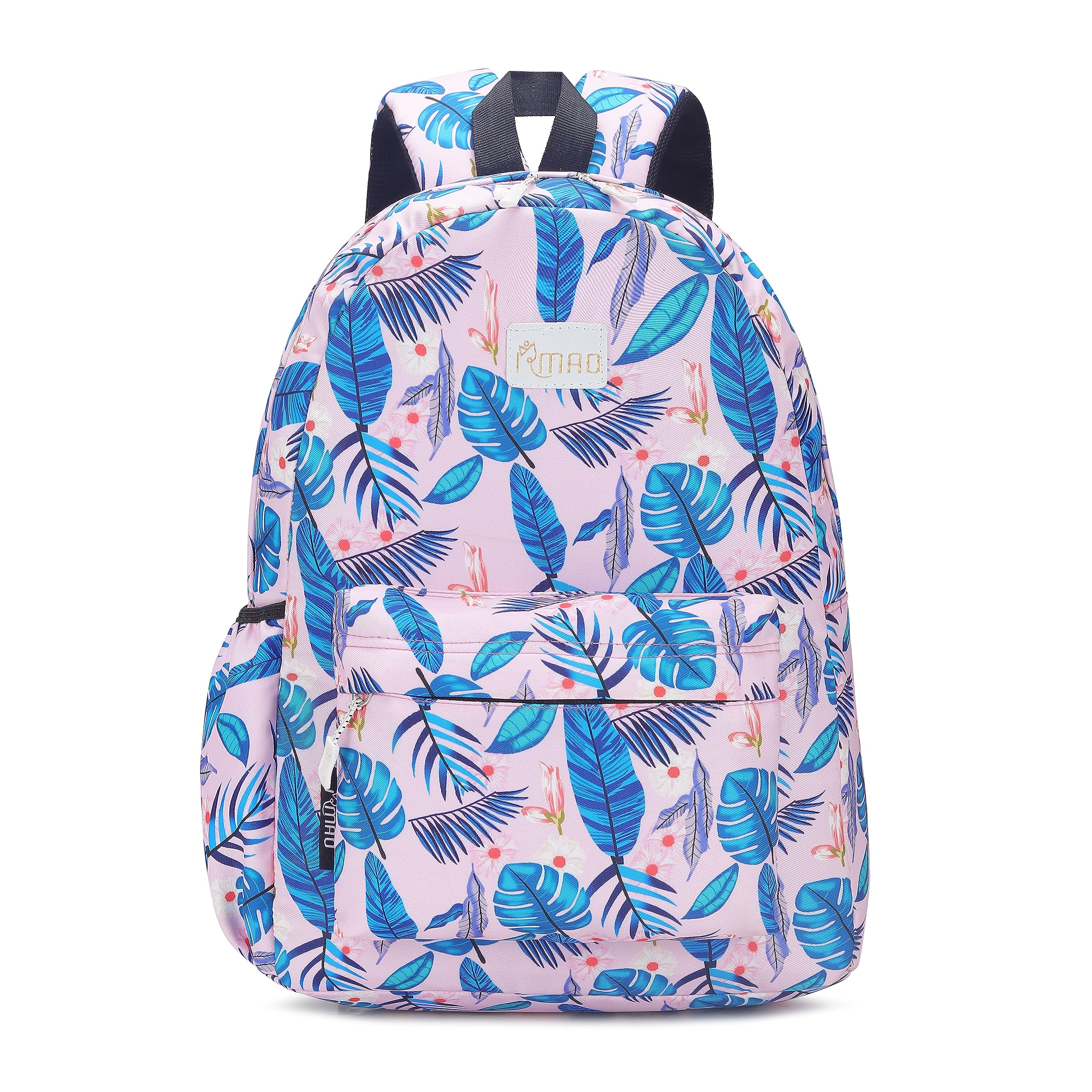 IRMAOCasual Backpacks for Women,Stylish and Trendy College backpacks for girls, Water Resistant and Lightweight Mini Bags (Blue Leaf), Blue-Leaf, M, Modern