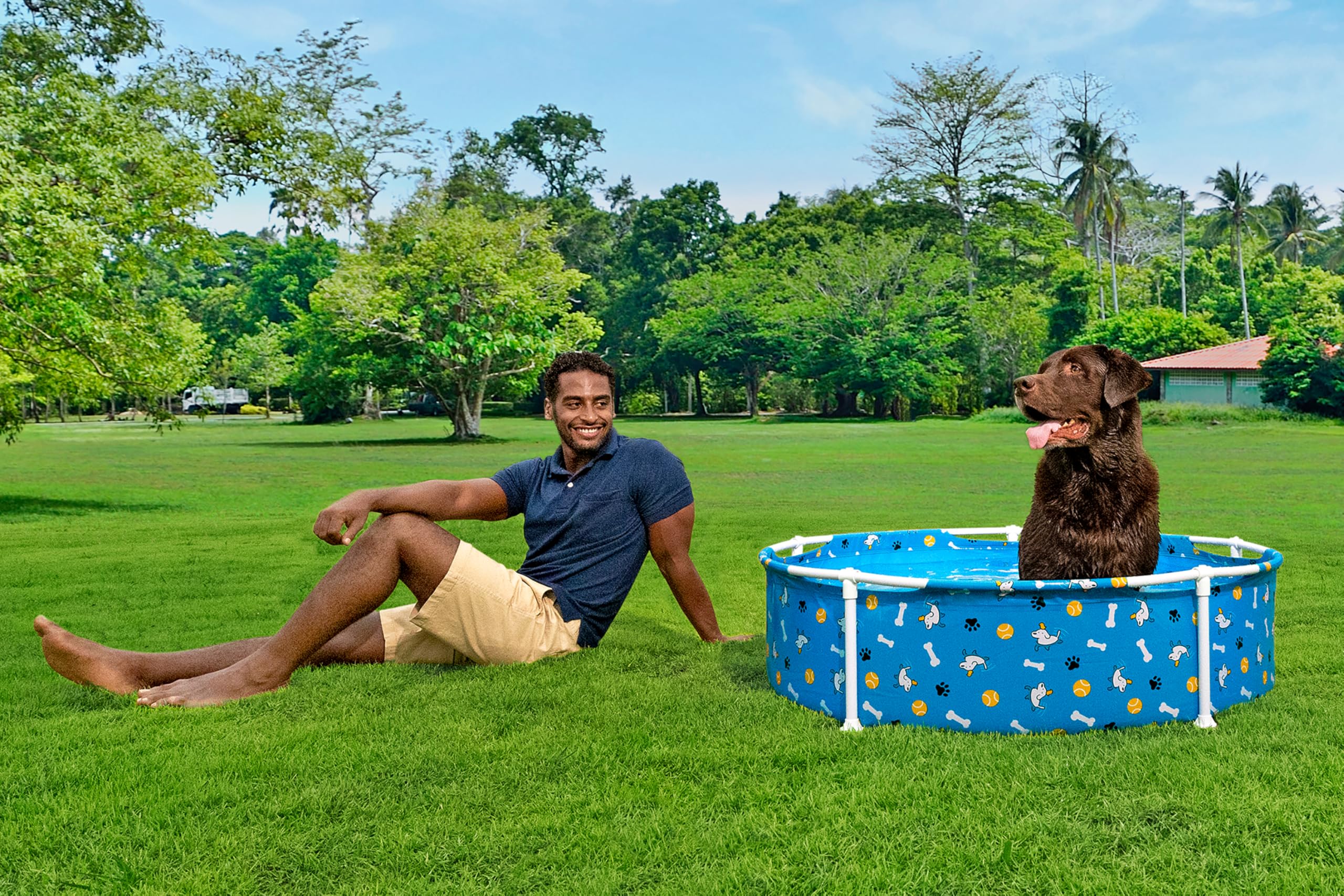 Bestway Piscine pour Animal Fetchin' Fun - 122 cm x 122 cm x 38 cm - Bleu
