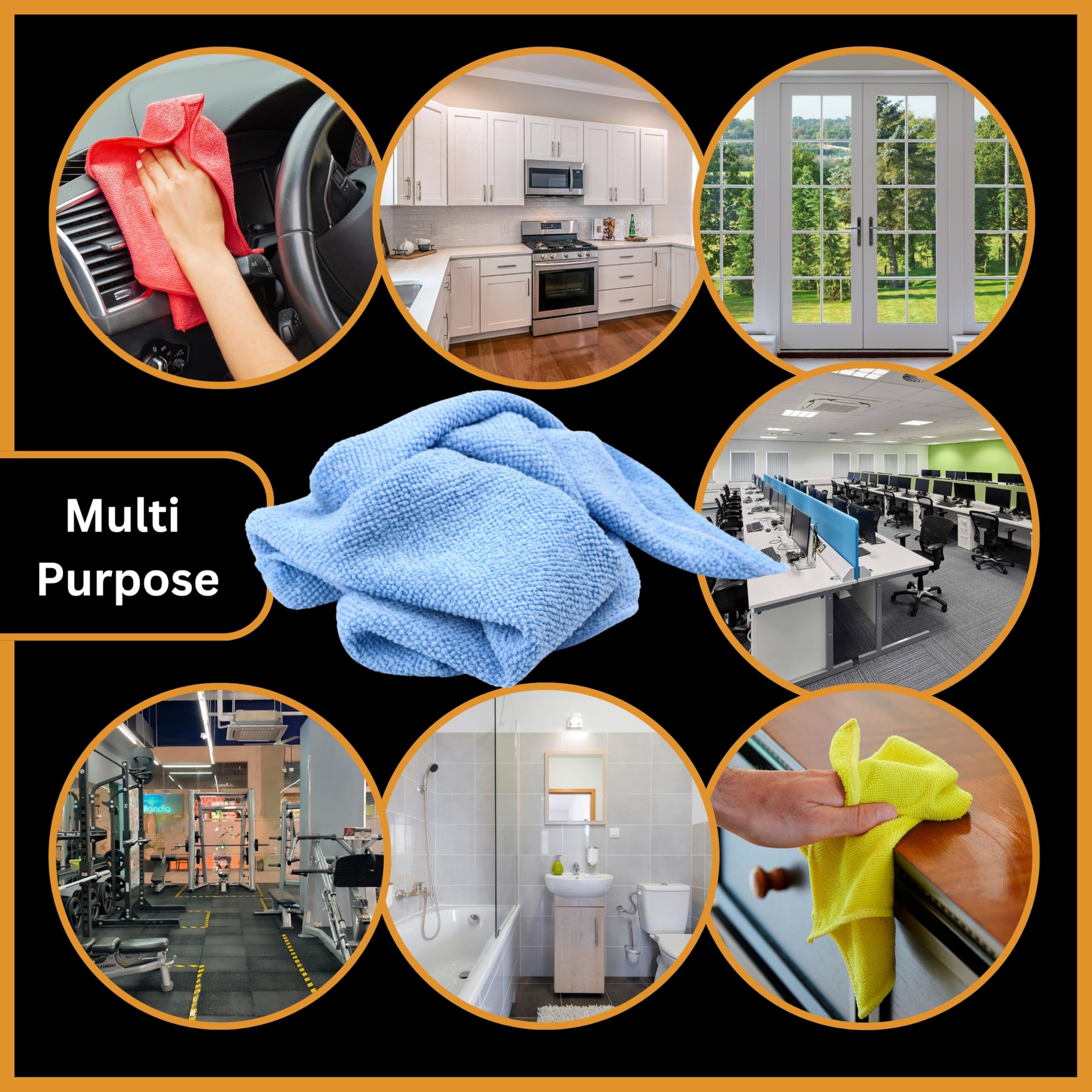 Tek Automotive 36 Stück Mikrofasertücher 40 x 30 cm – fusselfrei, Reinigungstücher für Autos, Zuhause, Geschirrtücher, Autopflege, Autoreinigungsbedarf, Mikrofasertuch Multipack