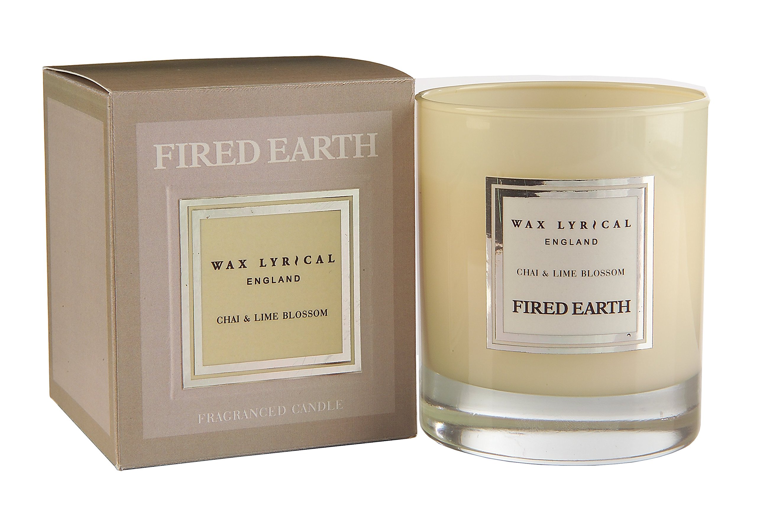 Wax LyricalFired Earth Collection - Chai and Lime Blossom Scented Glass Candle (Burns Up to 35 Hours) - Made In England