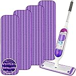 Reusable Mop Refills Pads for Swiffer PowerMop, 4 Pack Power Mop Refill Pads Microfiber PowerMop Pads Washable 15 Wet Pads Mopping Cloths for Multi-Surface & All Types of Floors, Purple