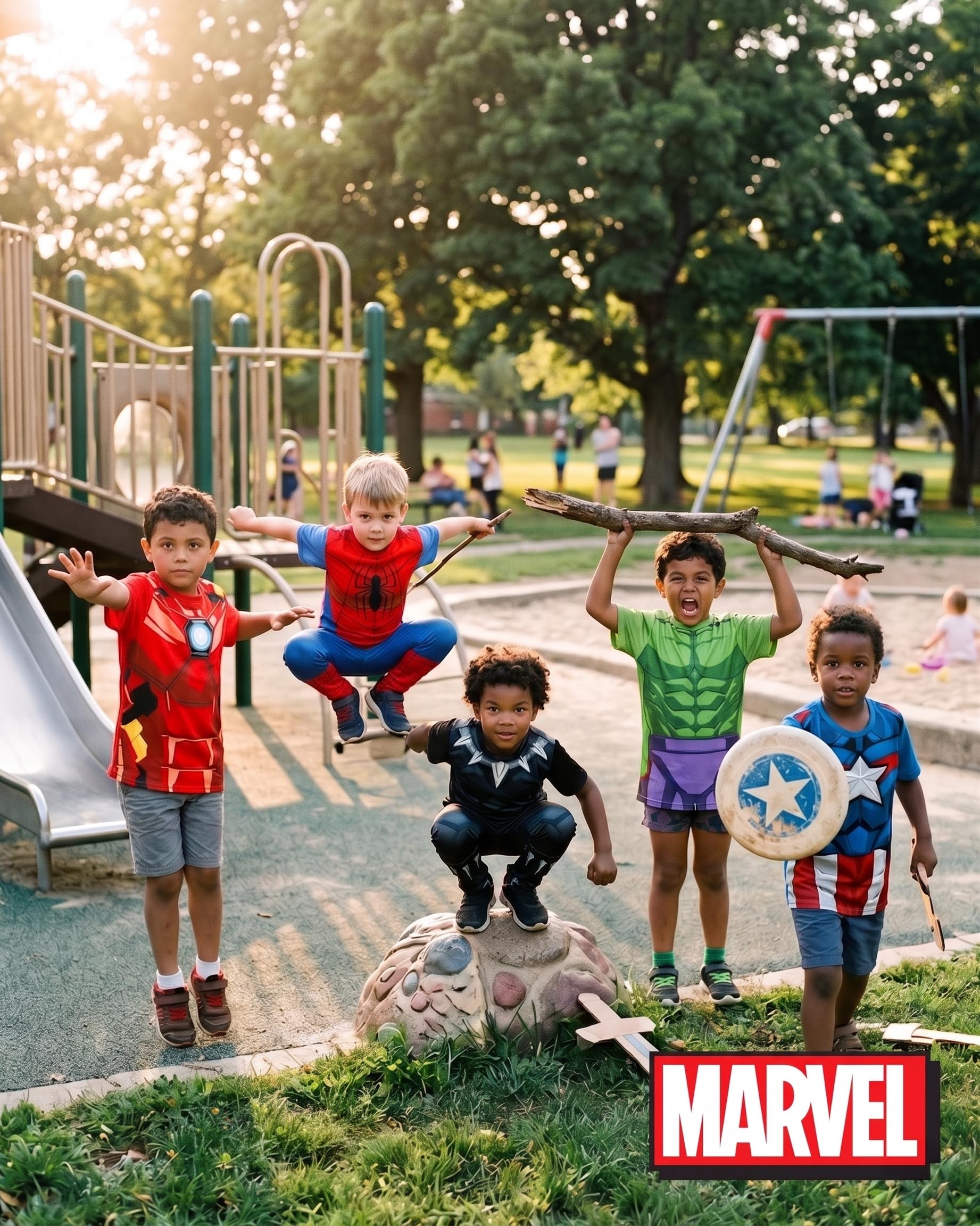 Marvel Avengers T-shirt chłopięcy - 5 sztuk koszulek superbohaterów Spider-Man Hulk Captain America Iron Man Black Panther (2T-16), Marvel Multi Hero, 2 lata, Marvel Multi Hero, 24 miesi?cy