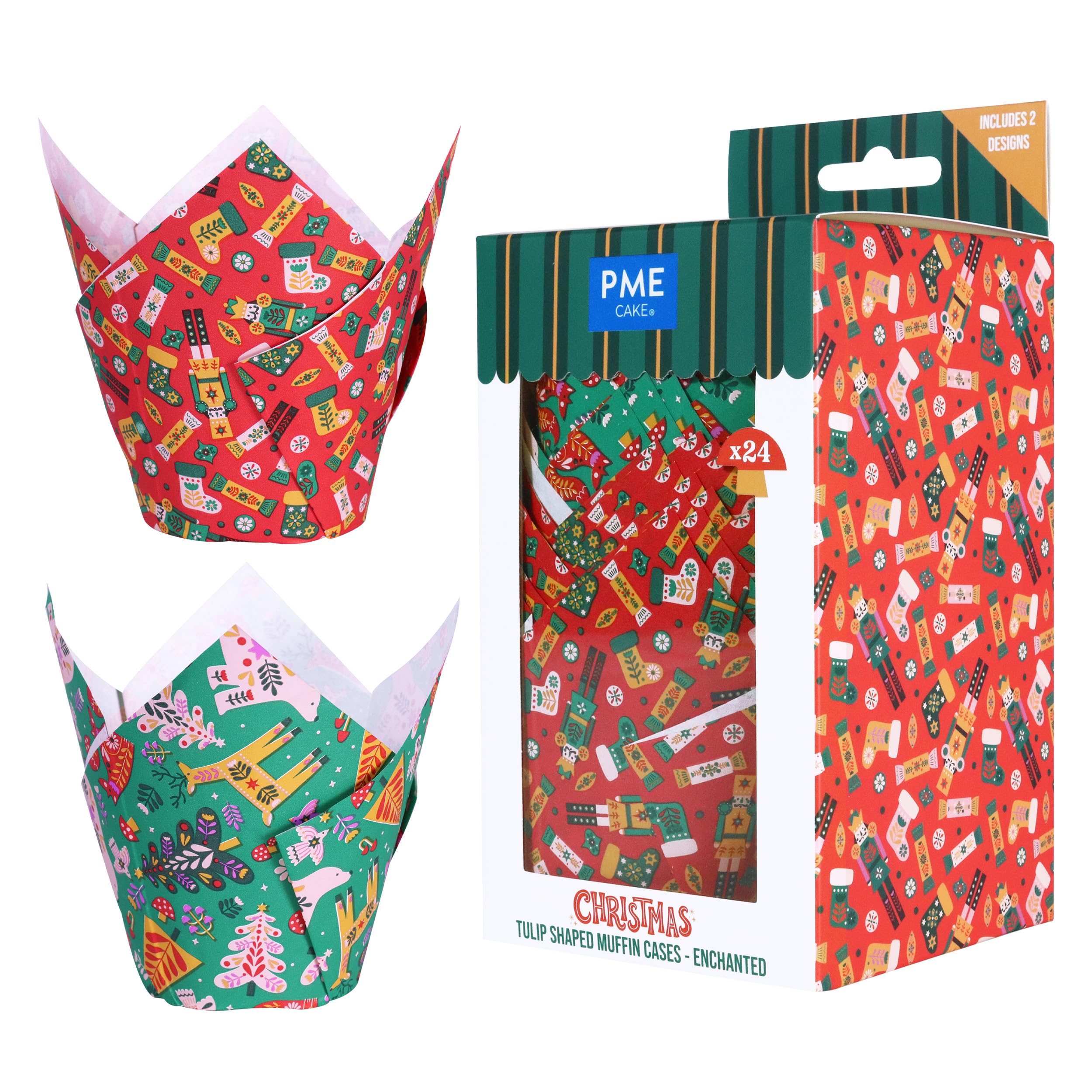 Pme Enchanted Christmas Tulip Muffin Cases X 24