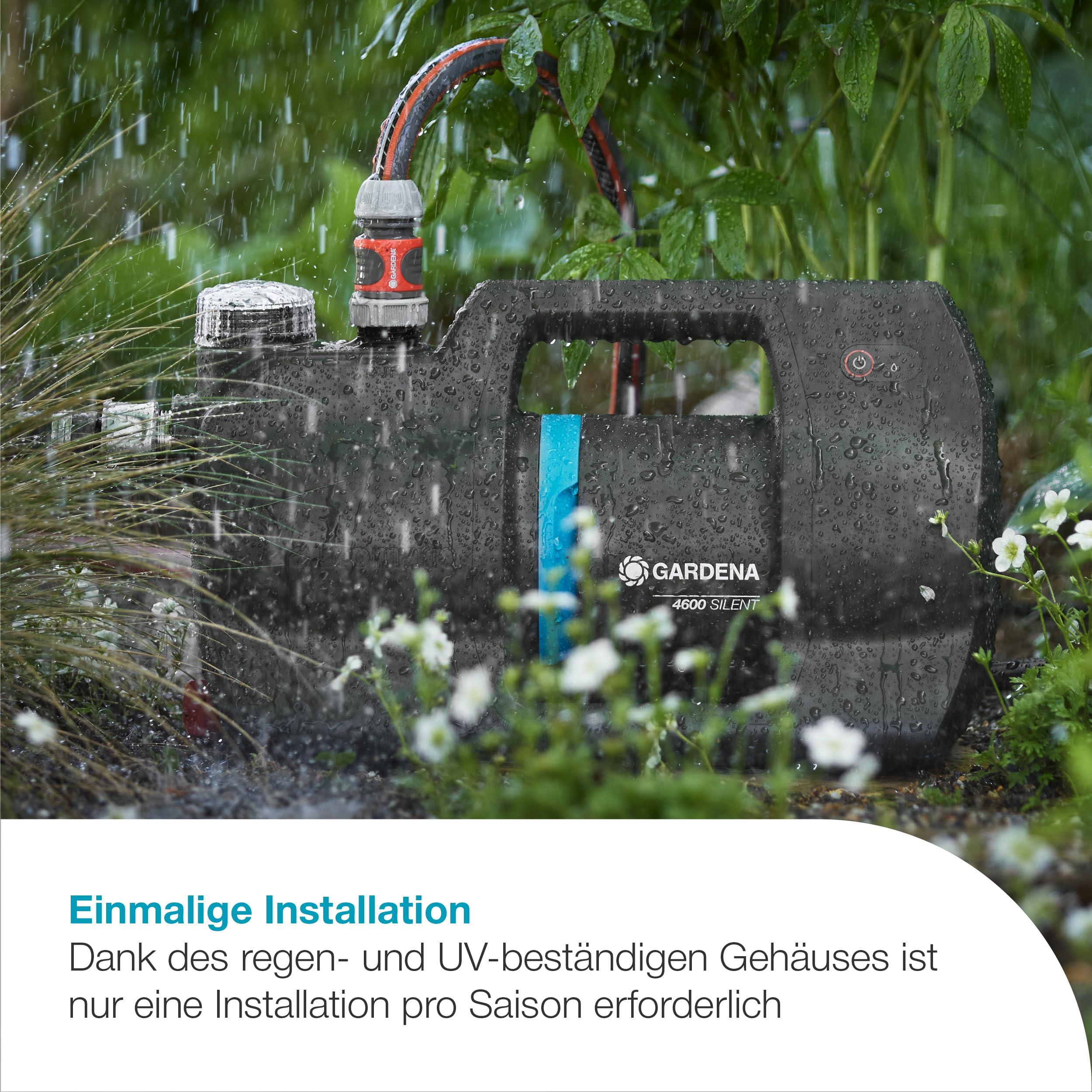 Gardena Haus- & Gartenautomat 4600 Silent Pumpen: Automatisierte Bewässerung und Hauswasserversorgung, 25% weniger Stromverbrauch*, Silent Technologie (09070-20)