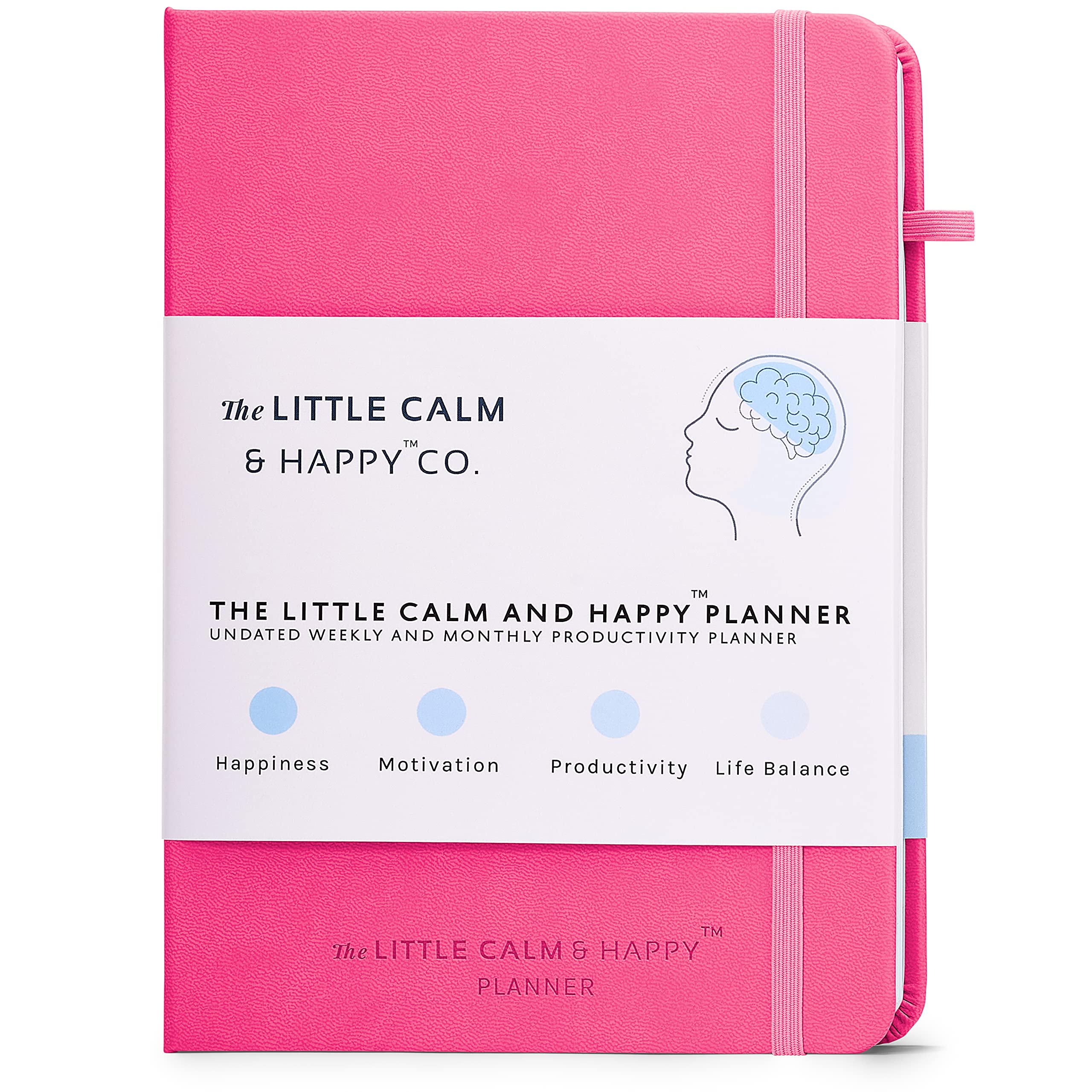 The Little Calm and Happy Company Planner – Weekly Monthly Undated Productivity Planner Habit Tracker, Journal Notebook for Happiness, Motivation, Productivity Life Balance – A5 (Hot Pink)