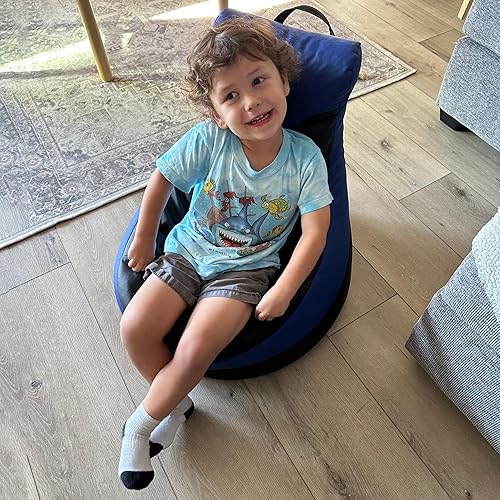 Miniatura 5 de Factory Direct Partners SoftScape 14453-BKBL - Puf para niños, cómodo relleno de frijoles flexible para leer, jugar, sentarse en la sala de juegos,