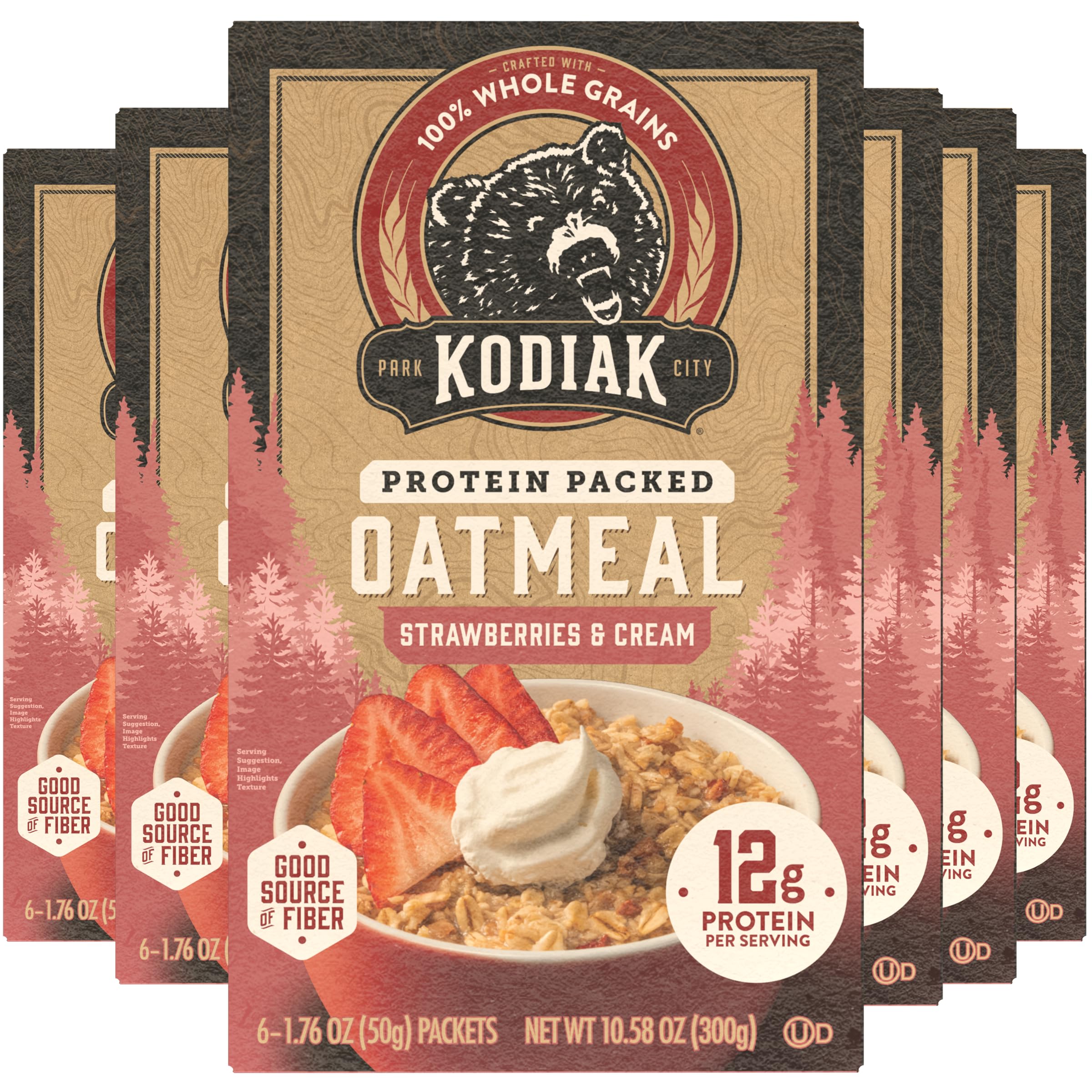 Kodiak Cakes Surtidos de fresas y crema de avena (6 unidades)