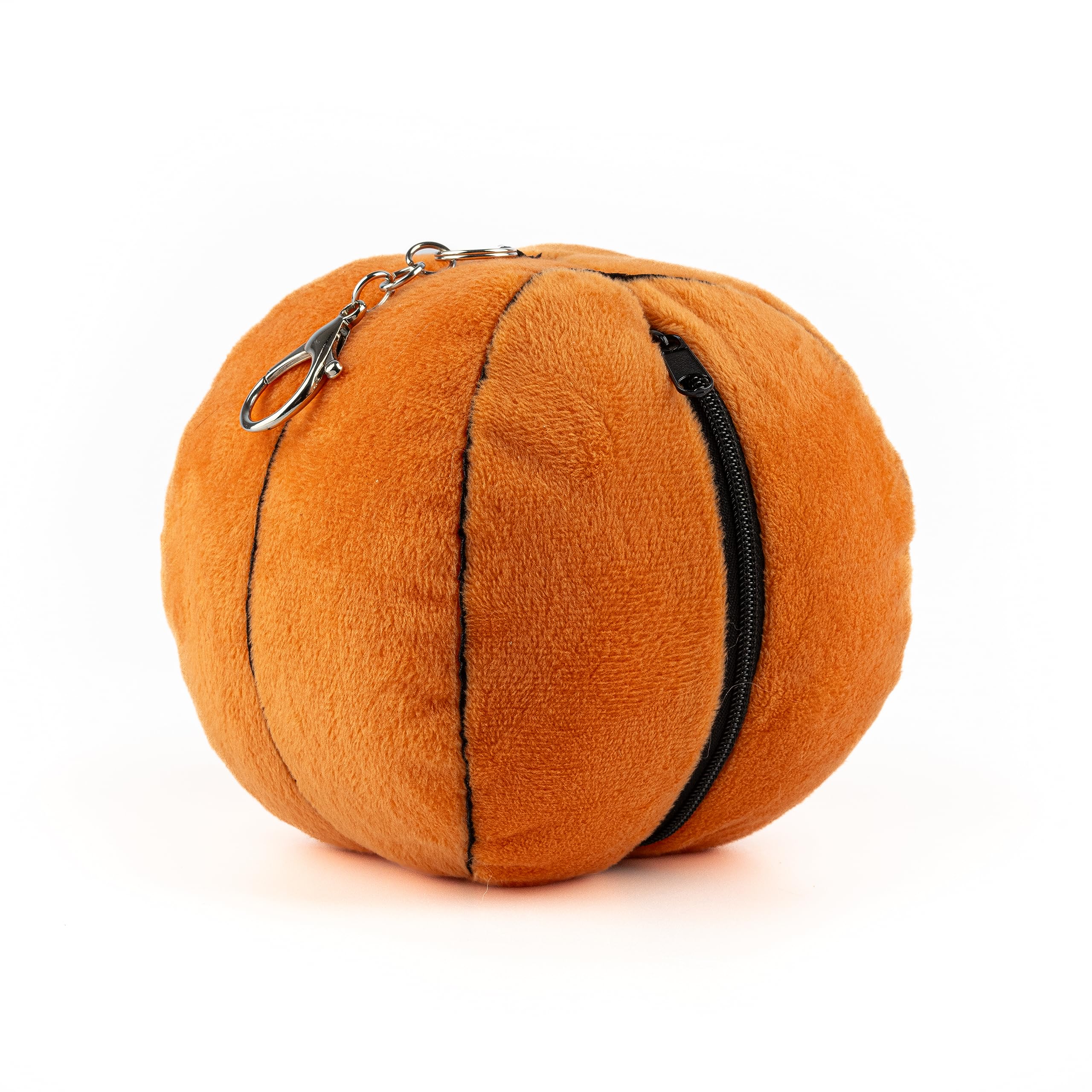 Sports Ball Plush Keychain with Zipper Compartment - School Backpack Soccer Football Baseball Basketball Sports Team Party