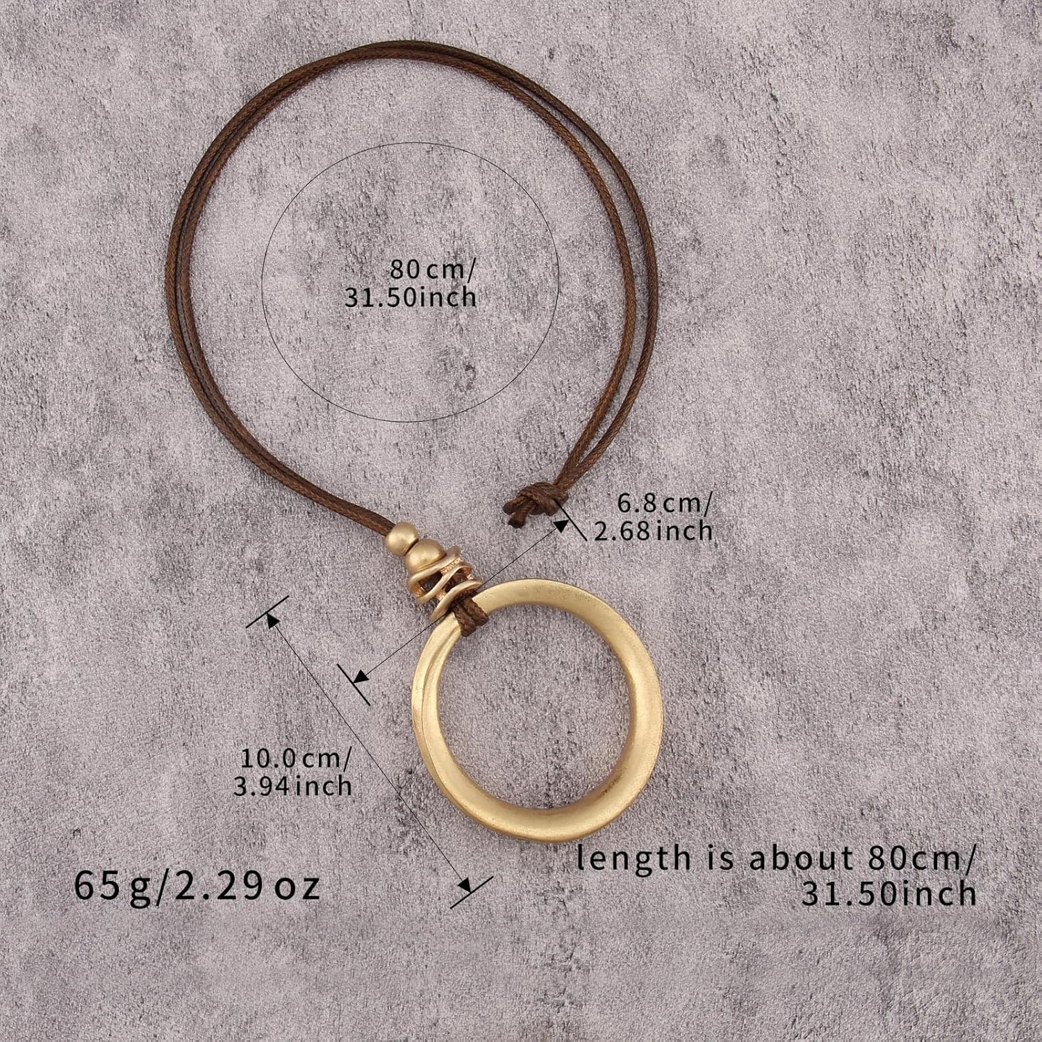 JAOYU Boho Necklace for Women Large Pendant Necklace Boho Long Choker Leather Gold Necklace Vintage Earthy Jewelry Trendy - Image 6