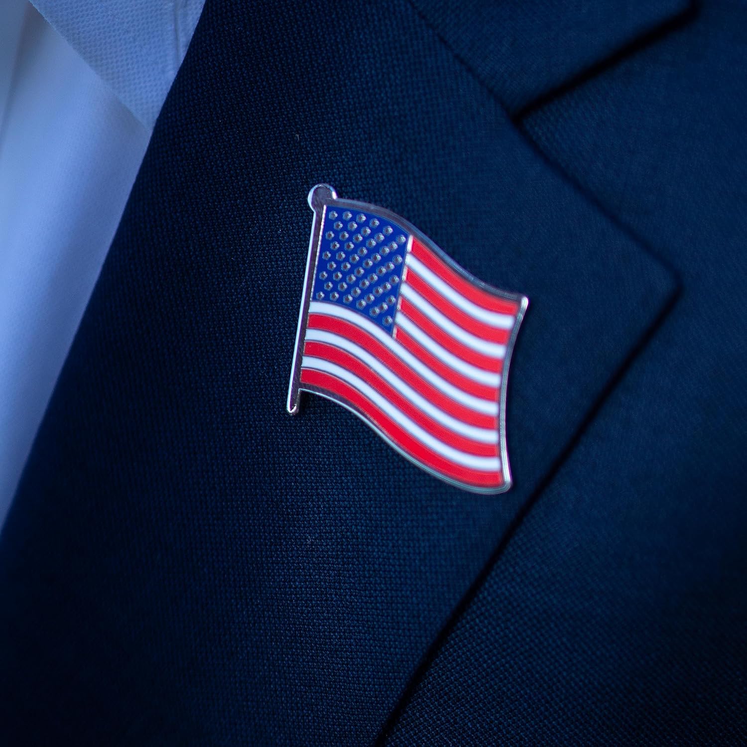 Extra Large American USA Flag Enamel Lapel Pin with Magnetic Backing for jacket, backpack, memorial, clothes, bag, shirt