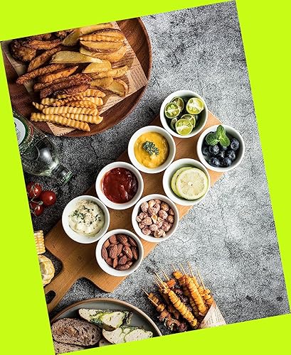 Miniatura 7 de SINGTAN Juego de 12 cuencos cuadrados para salsa de inmersión, hechos de arcilla de gres para salsa de soja, juego de cuencos de cerámica para salsa