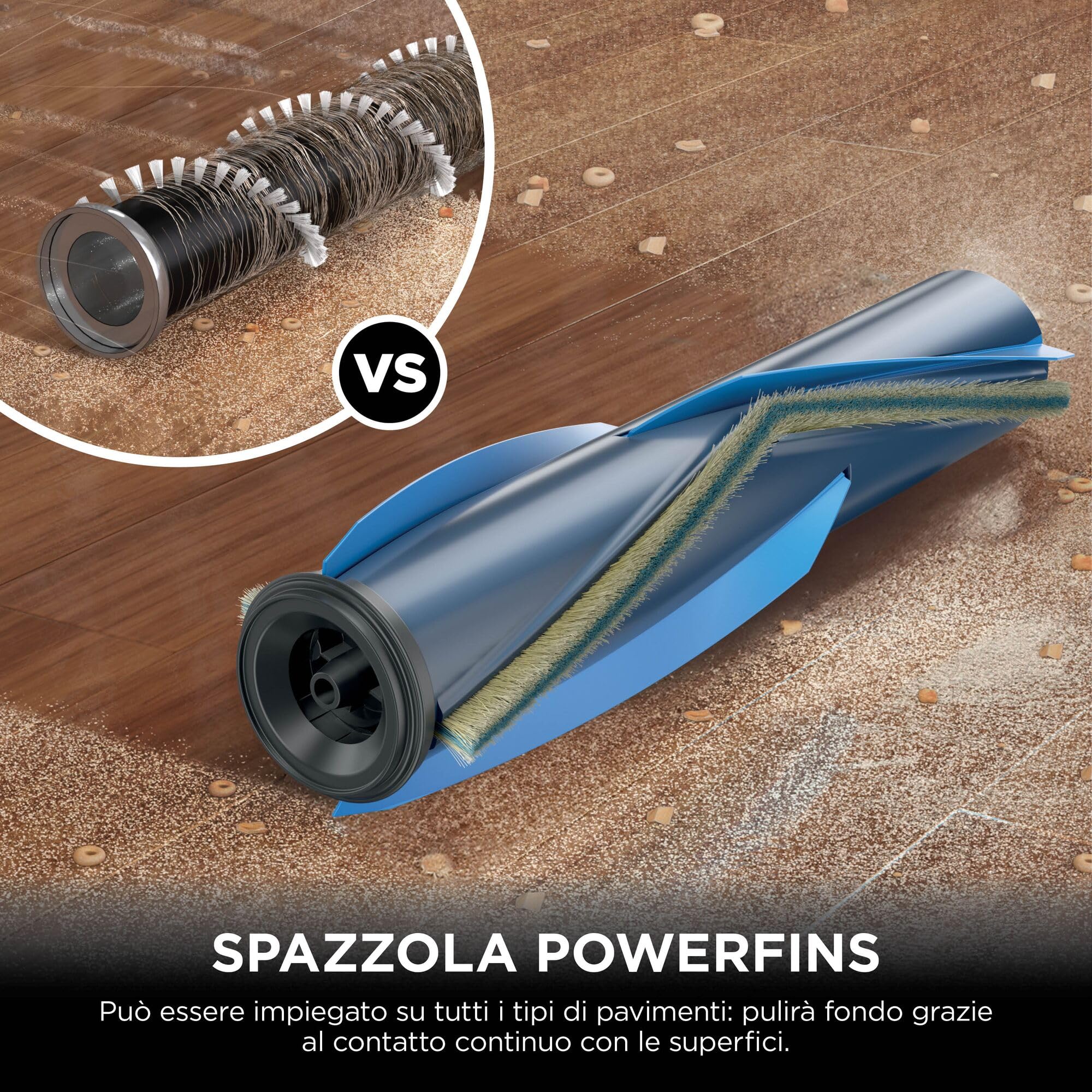 Shark PowerPro Aspirapolvere Senza Filo, FloorDetect, Antigroviglio, Anti-Allergen Complete Seal, Leggero, Flessibile, Aspirabriciole, Autonomia 50 minuti, Contenitore XL, Blu Metallizzato IZ380EU