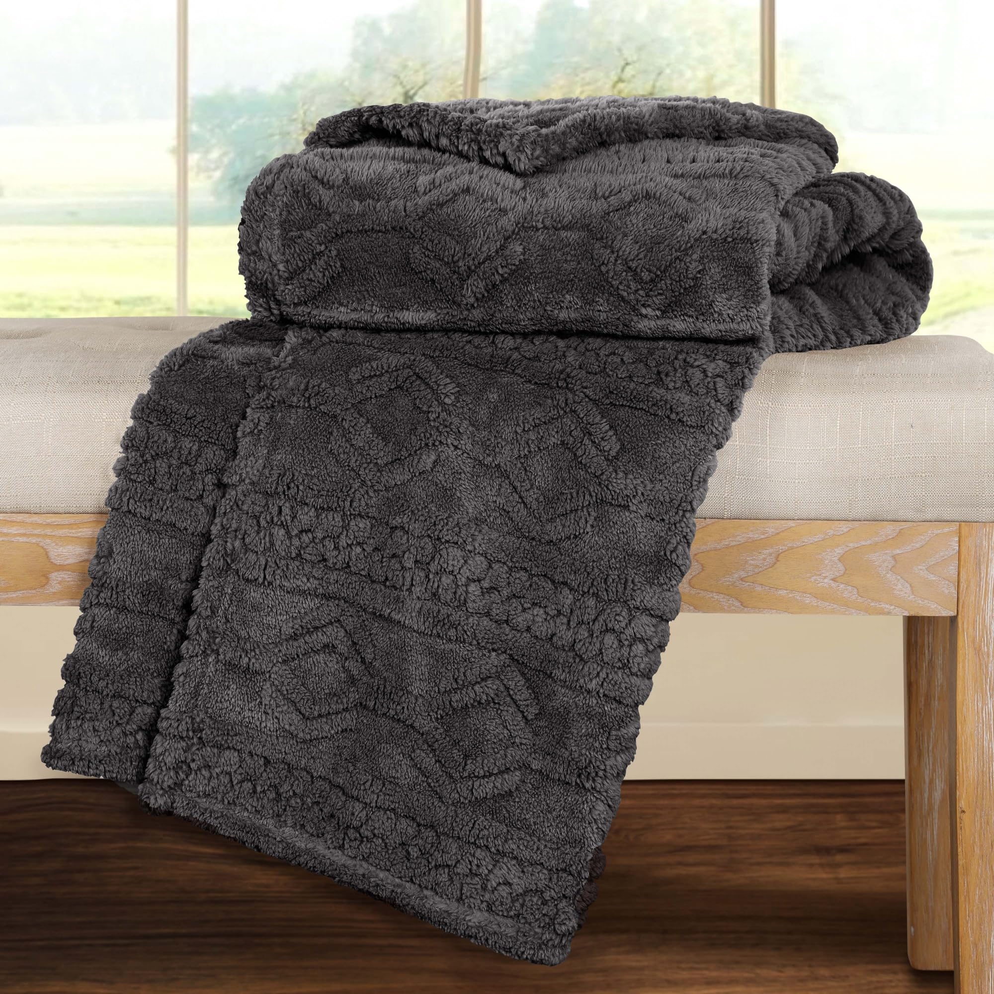Amazon.com: Superior Fleece Boho Jacquard Blanket