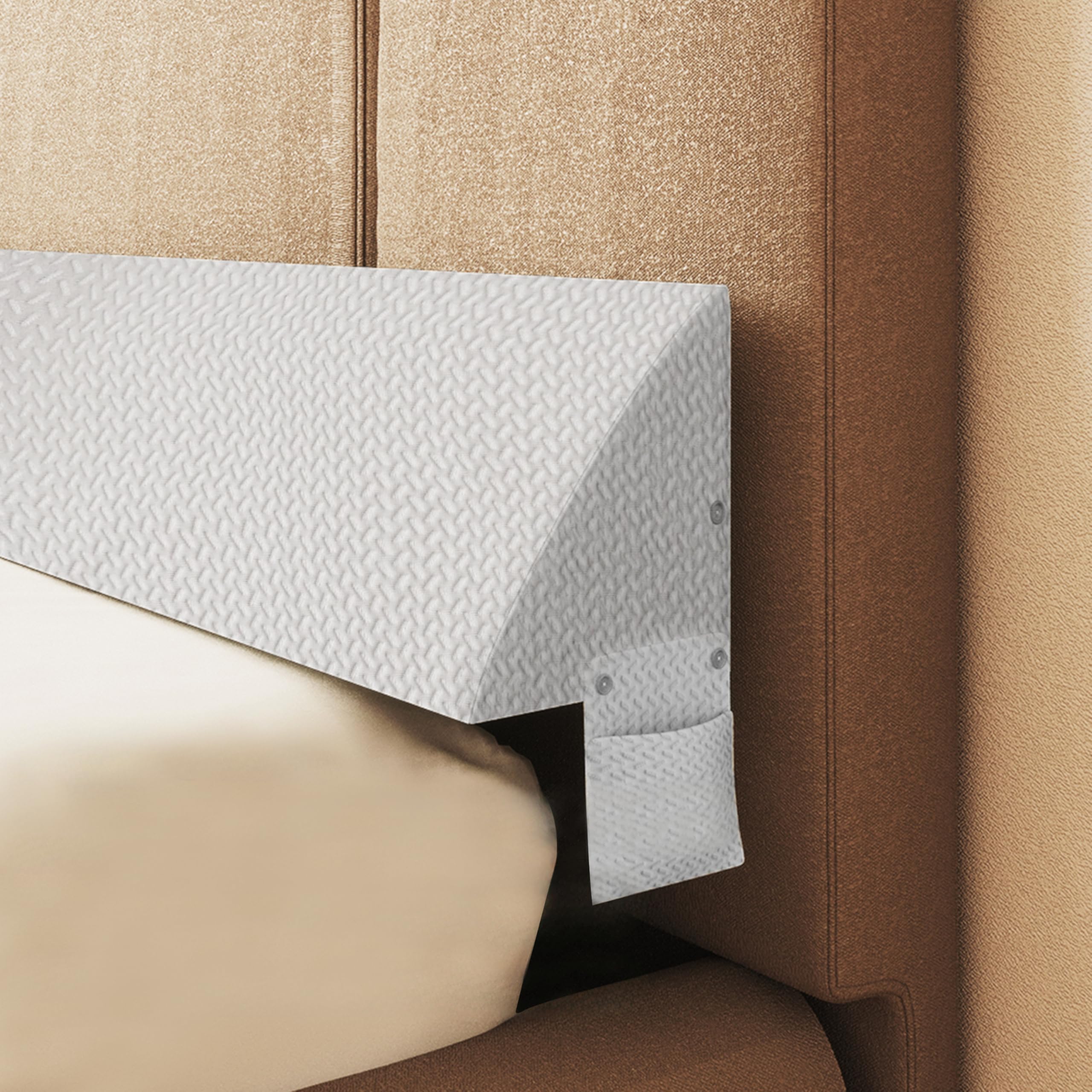 Almohada de cuña de cama para espacio de cabecero, cojín de apoyo de espuma de alta densidad, llena un espacio de 0 a 15 cm entre el colchón y la cabecera, diseño ergonómico para mayor