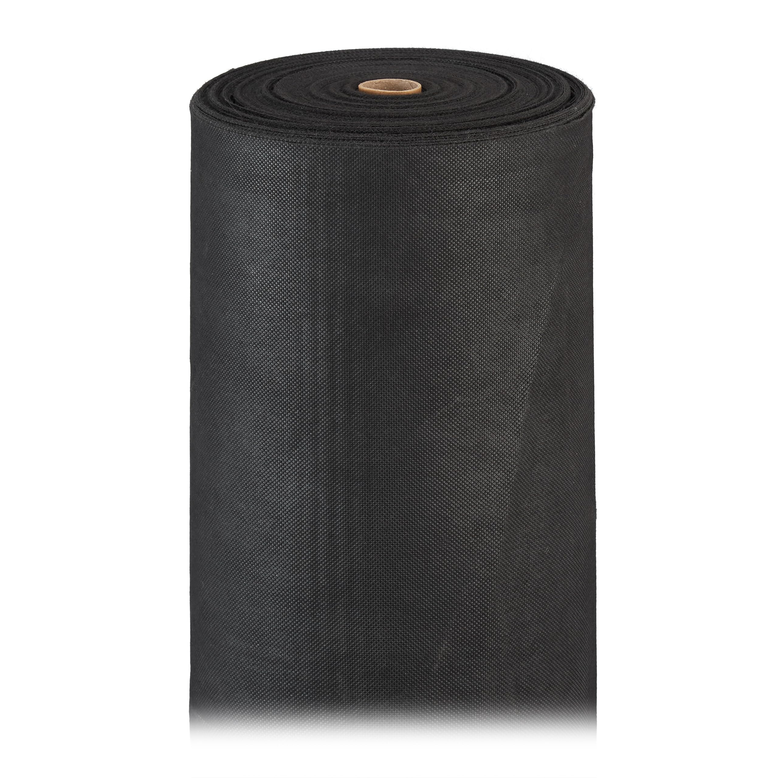 Relaxdays Unkrautvlies, 150 g/m², Pflanzenschutz, wasserdurchlässig, UV-beständig, Starkes Gartenvlies, 50 m, schwarz