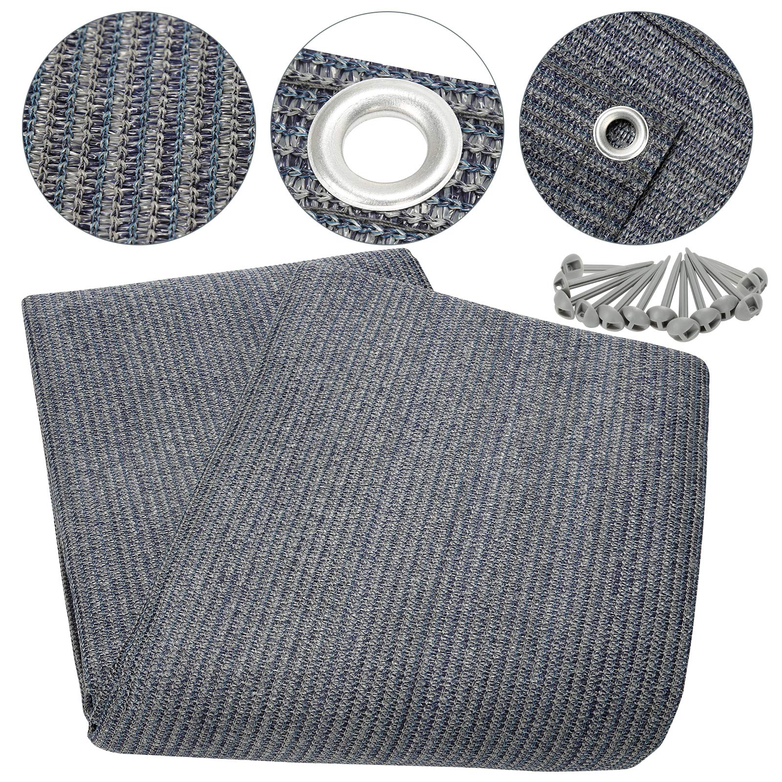 VINGO Tapis d'auvent - Tapis de camping - Imperméable et respirant - Différentes tailles : 250 x 300-400 - 300 x 300-600 - 400 x 400-600 (250 x 250)