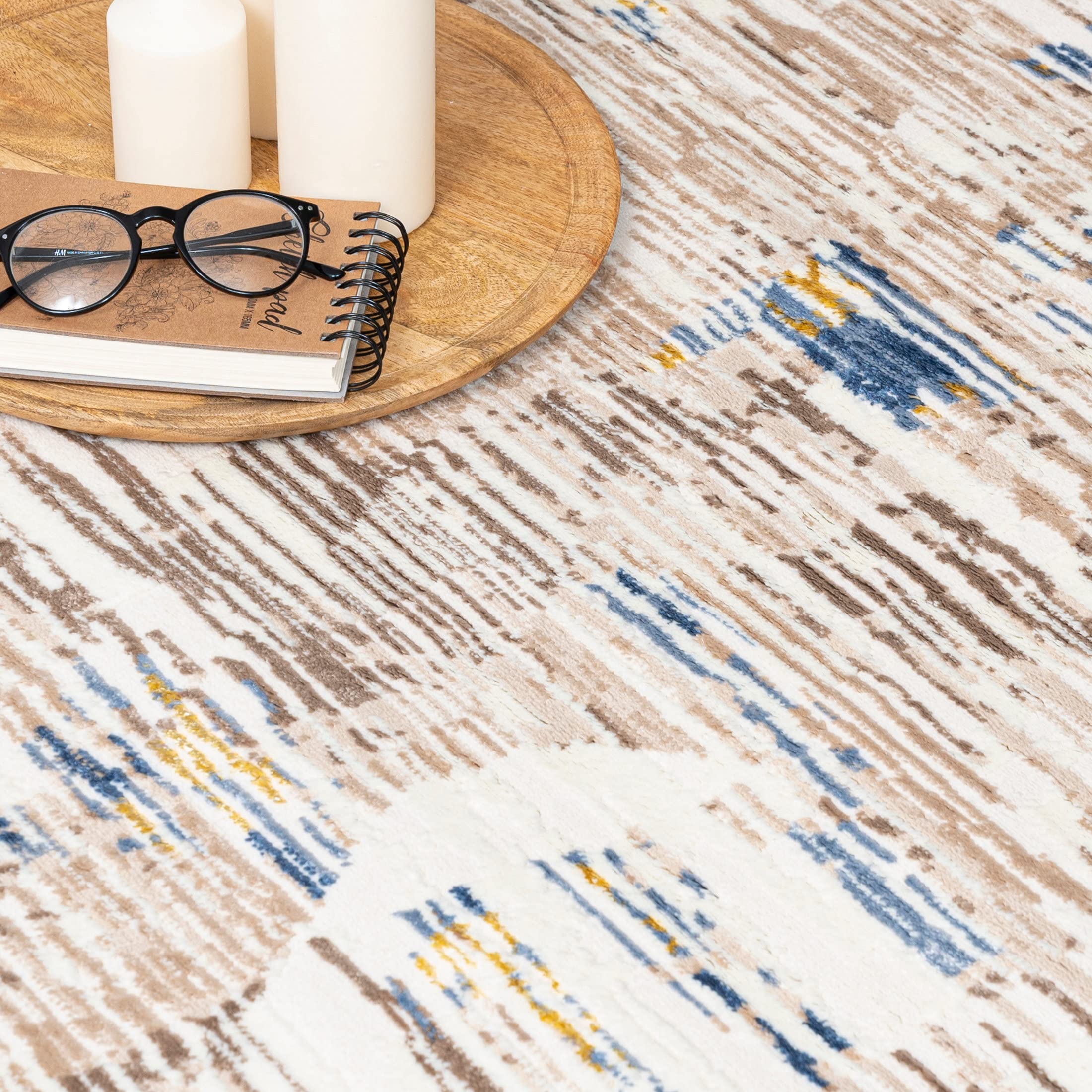 Carpeto Rugs Vloerkleed Modern - Tapijt Kortstondig Pooltje - Tapijten Abstract Patroon - Tapijt Woonkamer, Slaapkamer, Eetkamer - OEKO-TEX Carpet - Rug 80x150 cm - Beige 4