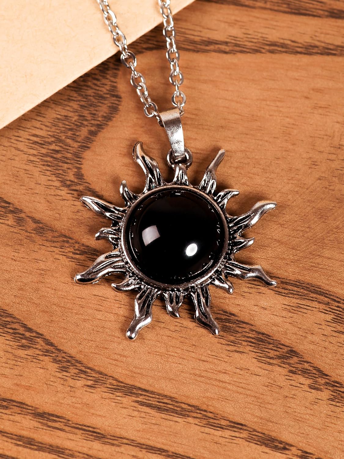 Sacina Gothic Boho Sun Necklace, Black Sun Grunge Witchy Necklace, Christmas New Year Jewelry Gift For Women - Image 5