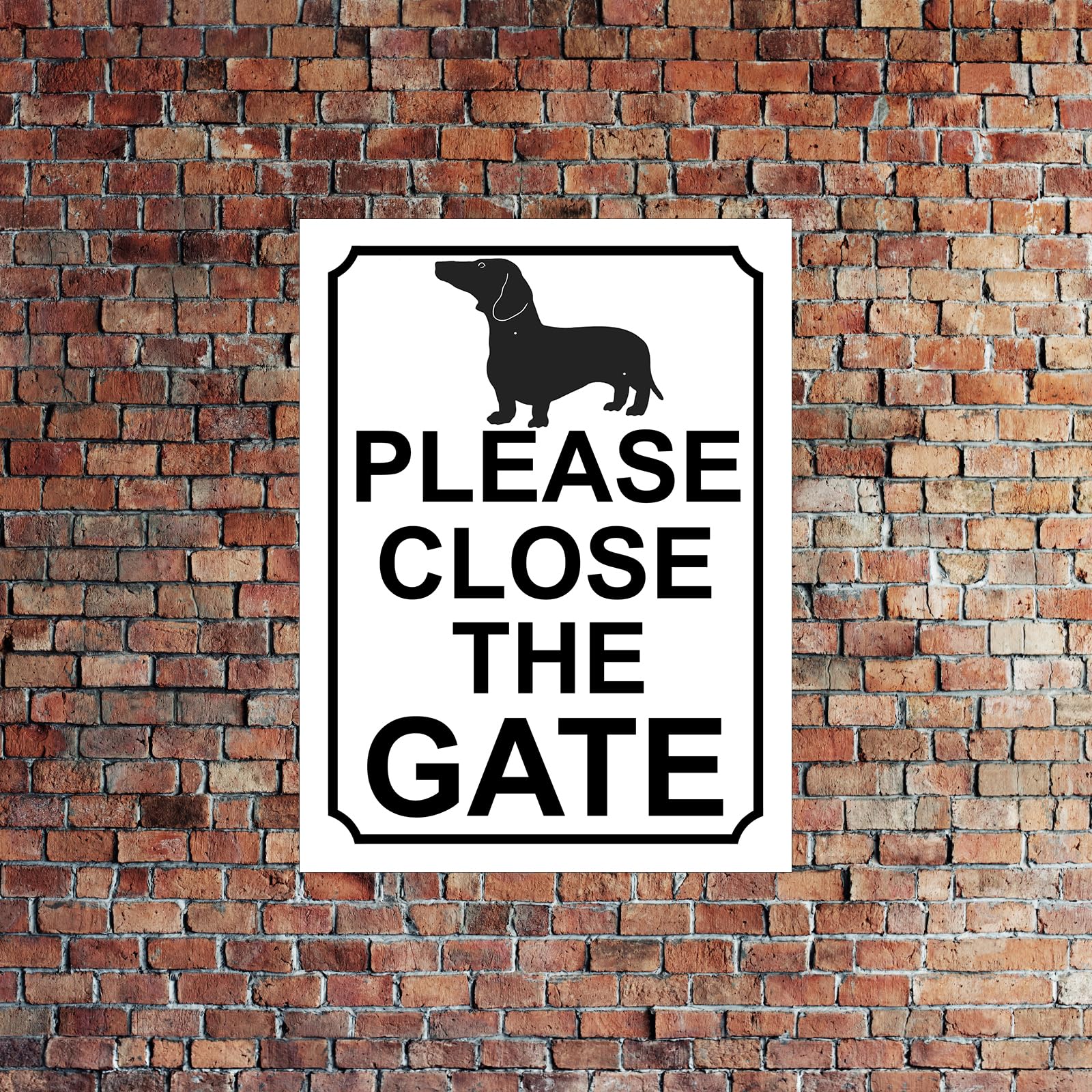 Shawprint PLEASE CLOSE THE GATE dachschund DOG THEME METAL SIGN 267MM X 200MM (47H1L) LARGE 10" X 8" - Image 4