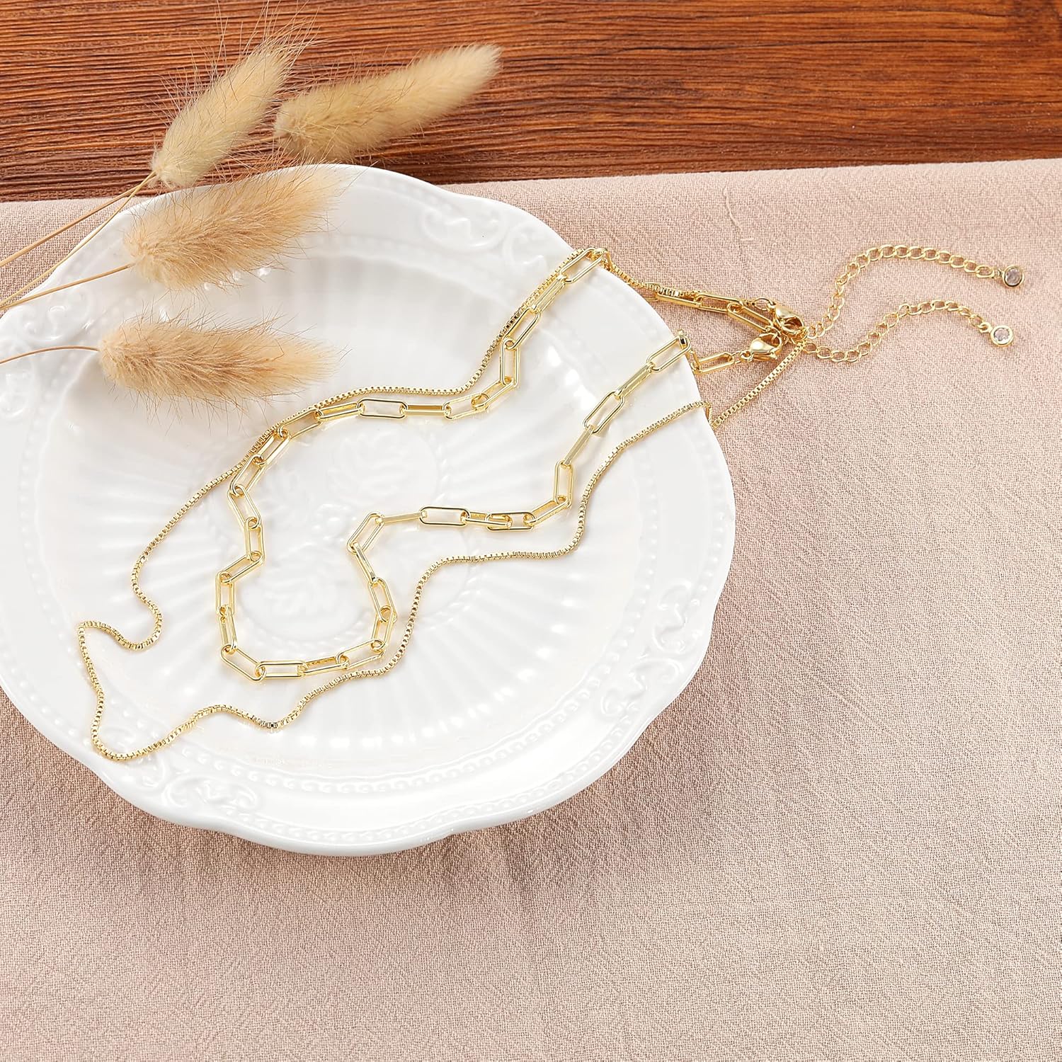 CHESKY Layered Necklaces for Women, 14K Gold Plated Chain Necklace Women Trendy Cuban Link Paperclip Chain Toggle Clasp Necklace Fashion Chunky Jewelry for Women - Image 8