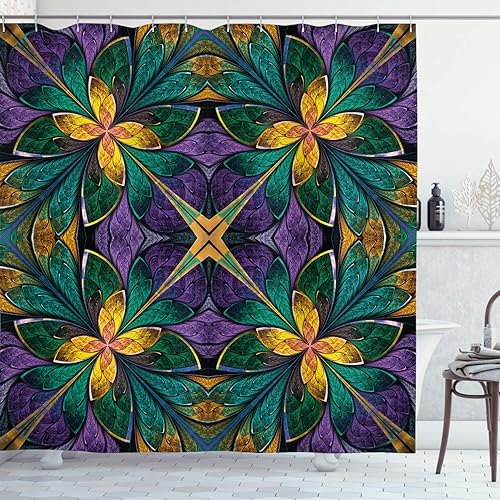 Miniatura 52 de Ambesonne Decor Collection cortina para regadera de baño de poliéster Chocolate,Beige y Marrón,Azul y gris,Azul Violeta,Gris antracita, blanco,Crema