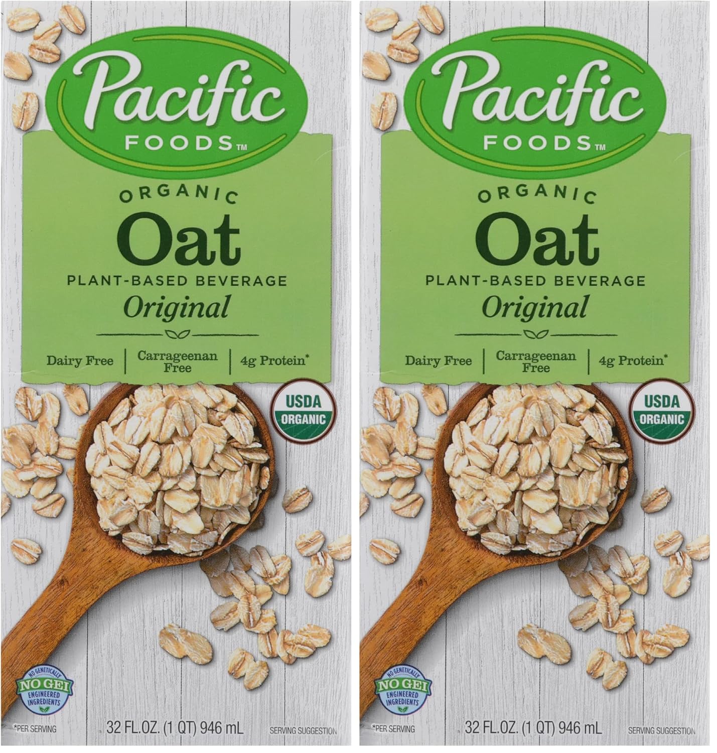 Pacific Natural Foods Organic Natural Oatmeal Beverage - Original - 32 Fl oz (Pack of 2)