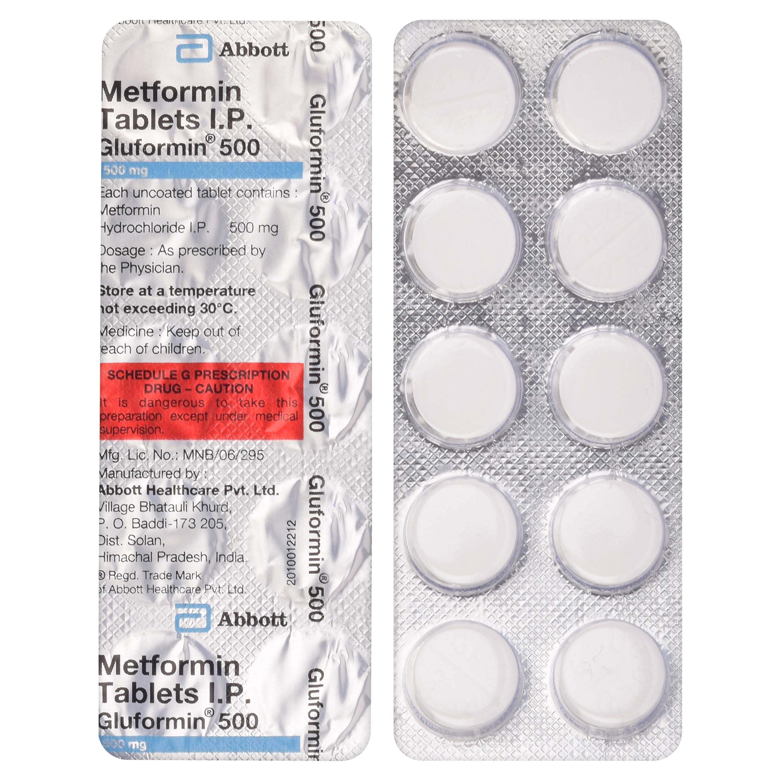 Gluformin 500 - Strip of 10 Tablets